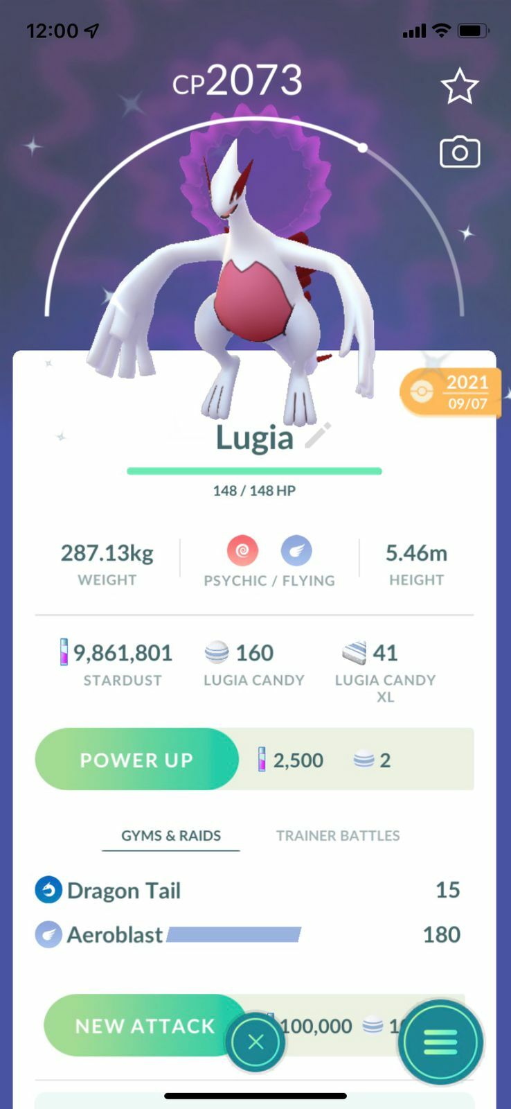 SHINY ✨ LEGENDARY LUGIA!!! ✨ - PKMN GO!!! - NOT REGISTERED!