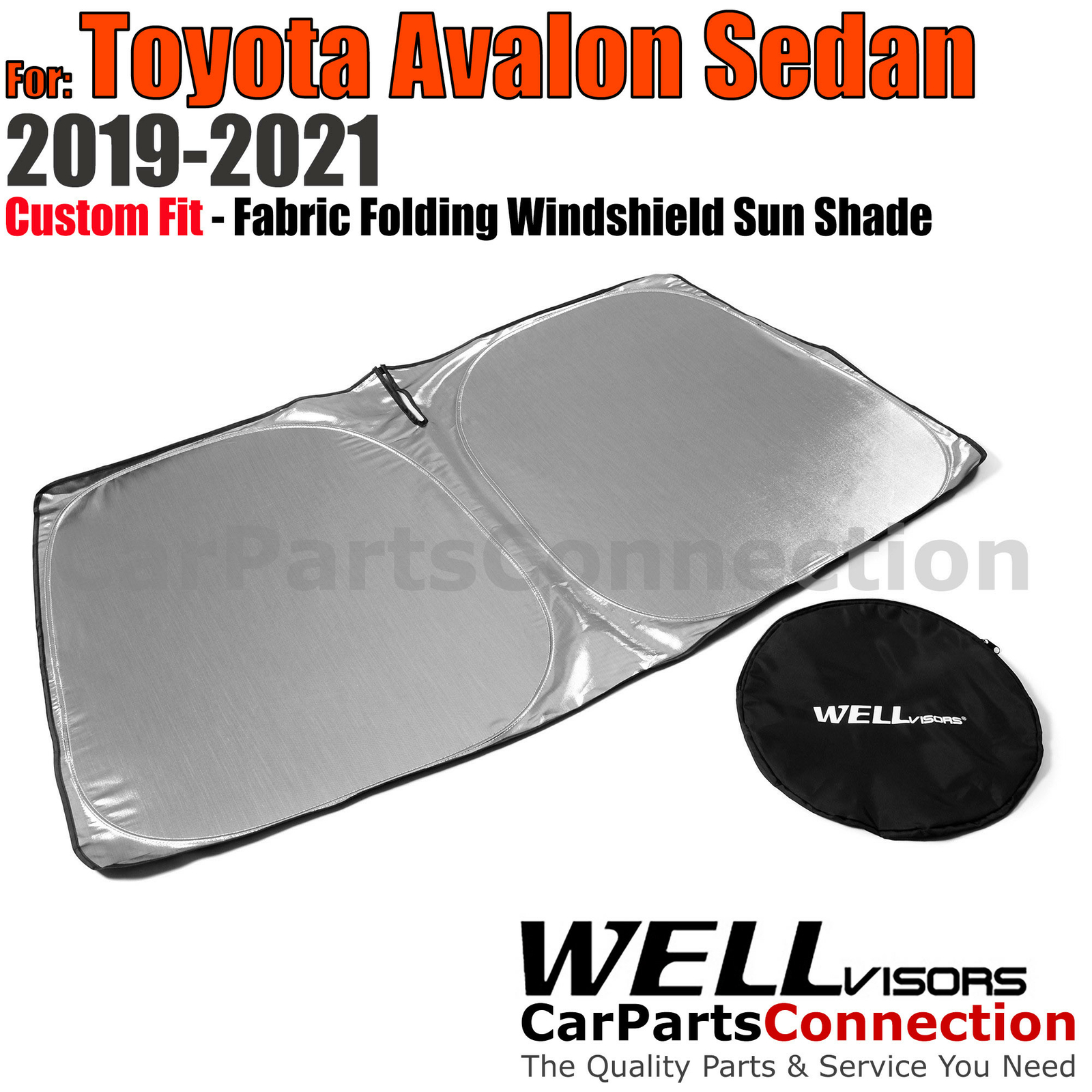 WellVisors Custom Fabric Folding Windshield Sun Shade For Toyota Avalon 19-2021
