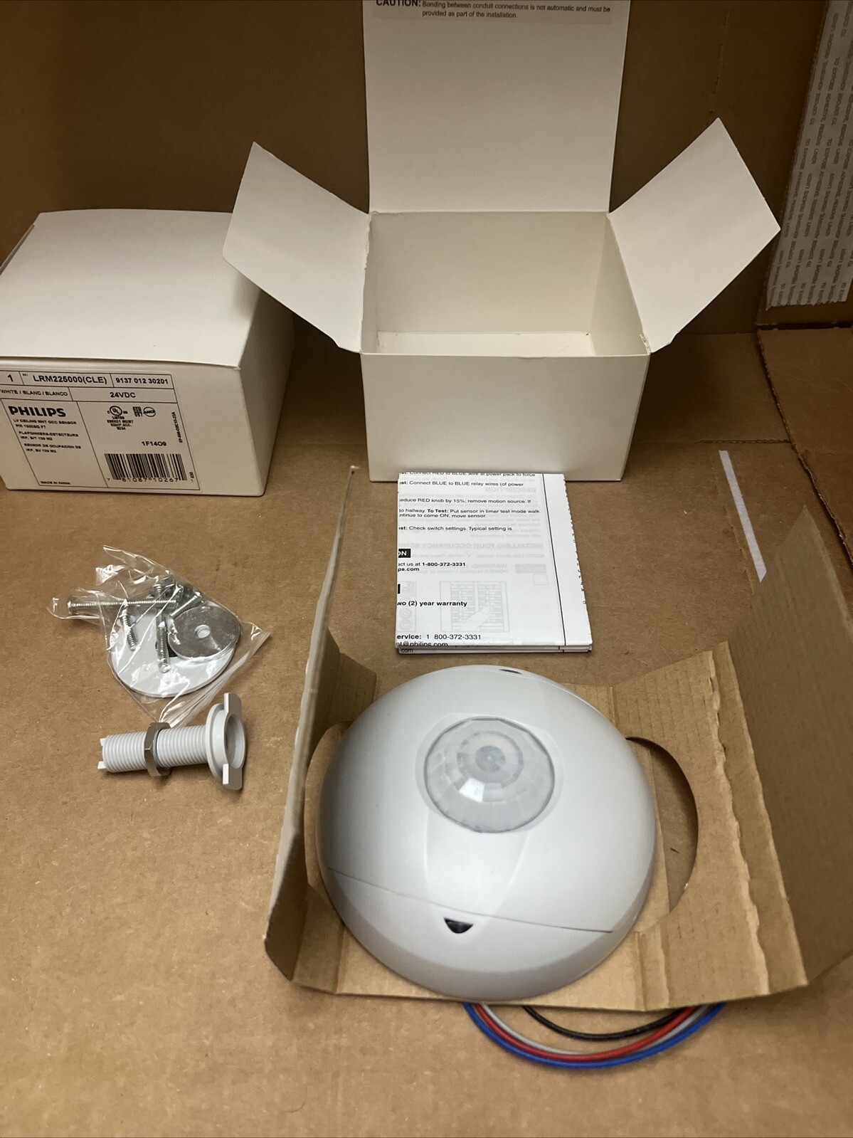 2 Phillips Ceiling Occupancy Motion Sensors 360 24 VDC NIB & (1) Power Pack