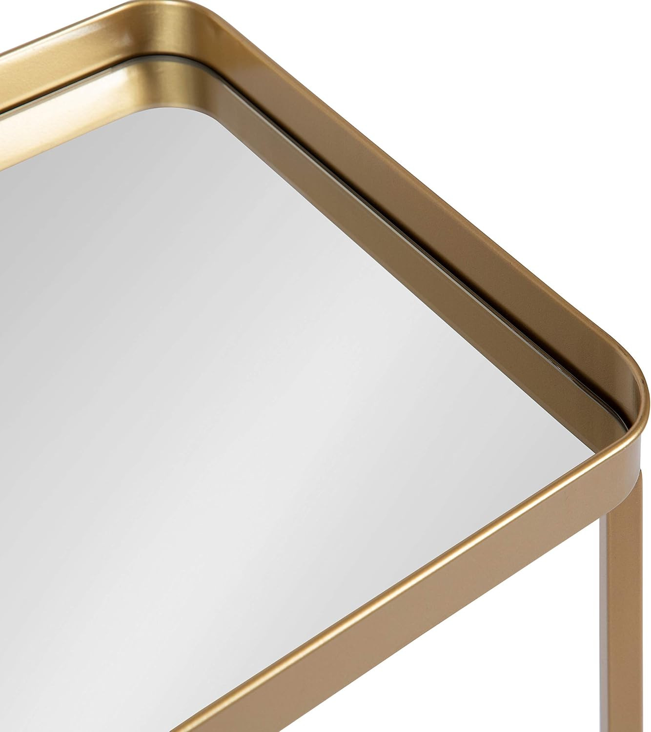 Celia Modern Mirrored Tray Side Table, 18 X 12 X 26, Gold, Foldable Rectangular