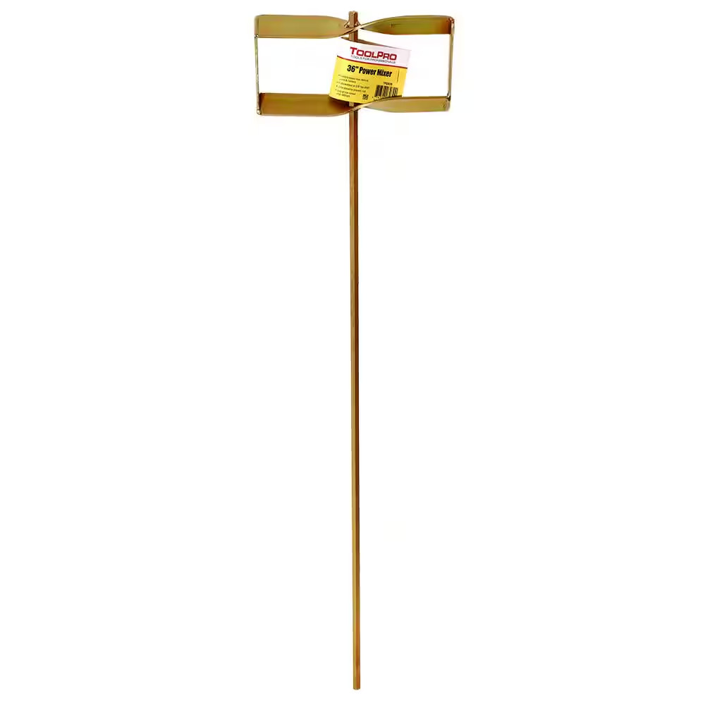 36 In. Zinc Plated Drywall Mud Mixer with Pail Saver Tip and 3/8 In. Hex Shaft