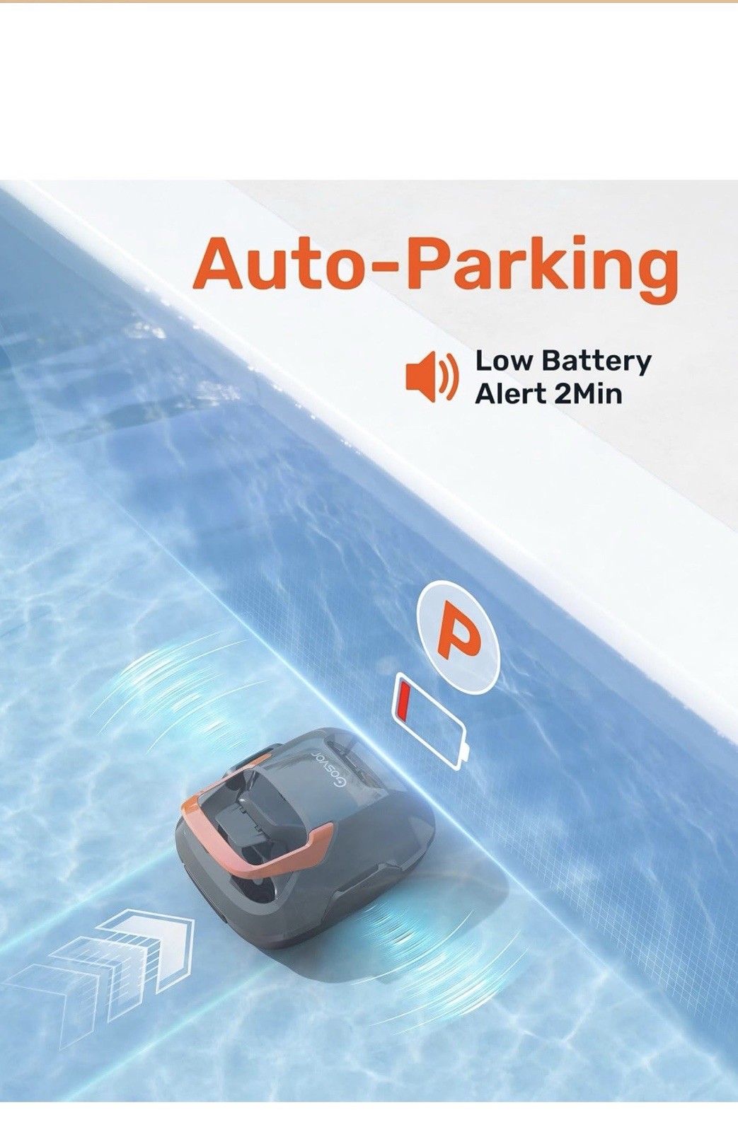 Powerful Cordless Robotic Automatic Pool Vacuum Cleaner for Above Ground Pools