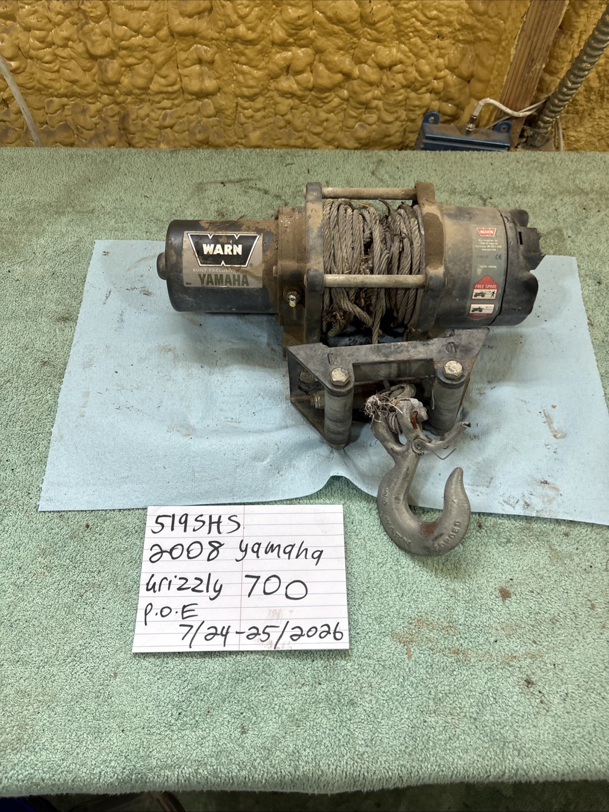 2008 Yamaha Grizzly 700 Atv Winch Assembly 519