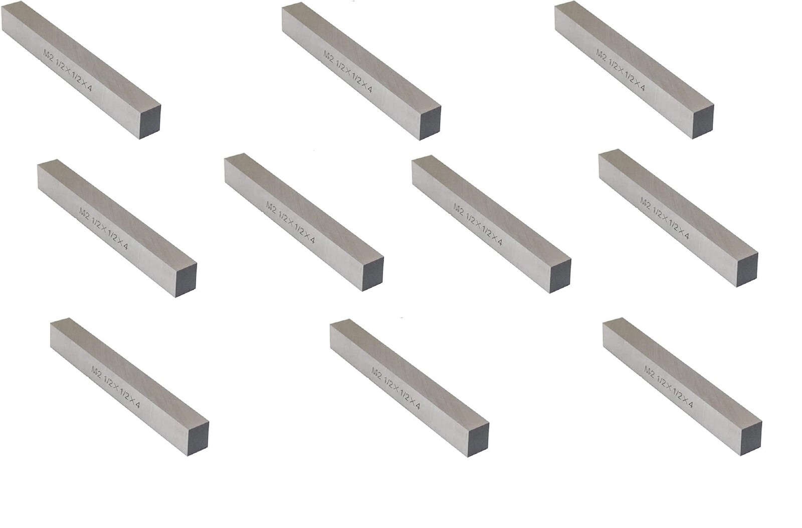 10 PCS 1/2" X 1/2" X 4" M2 HSS TOOL BIT SQUARE LATHE FLY CUTTER MILL BLANK