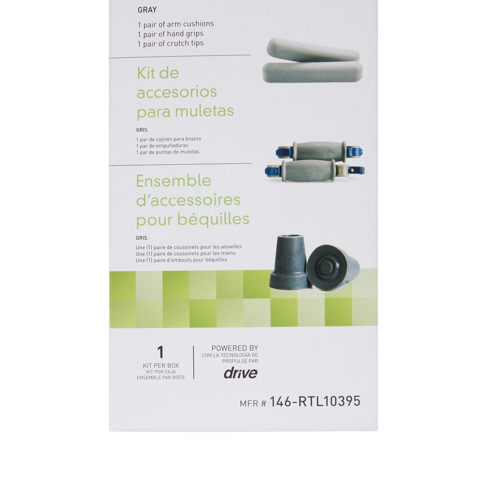 McKesson Crutch Accessory Kit For use with McKesson Universal Quick-Adjust