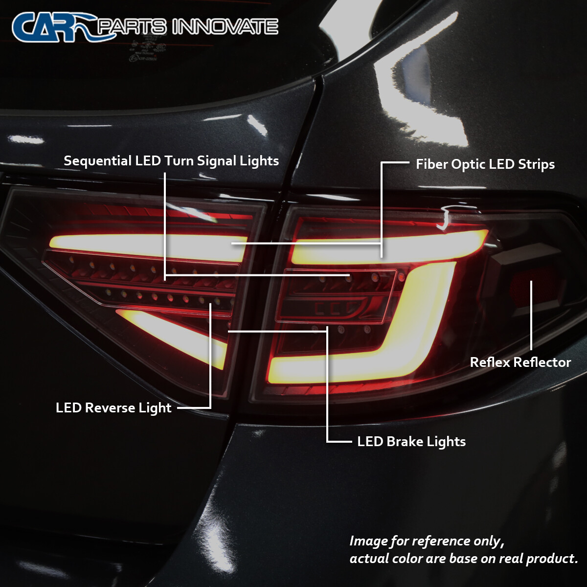 For Smoke 2008-2014 Subaru Impreza WRX Hatchback LED Sequential Tube Tail Lights