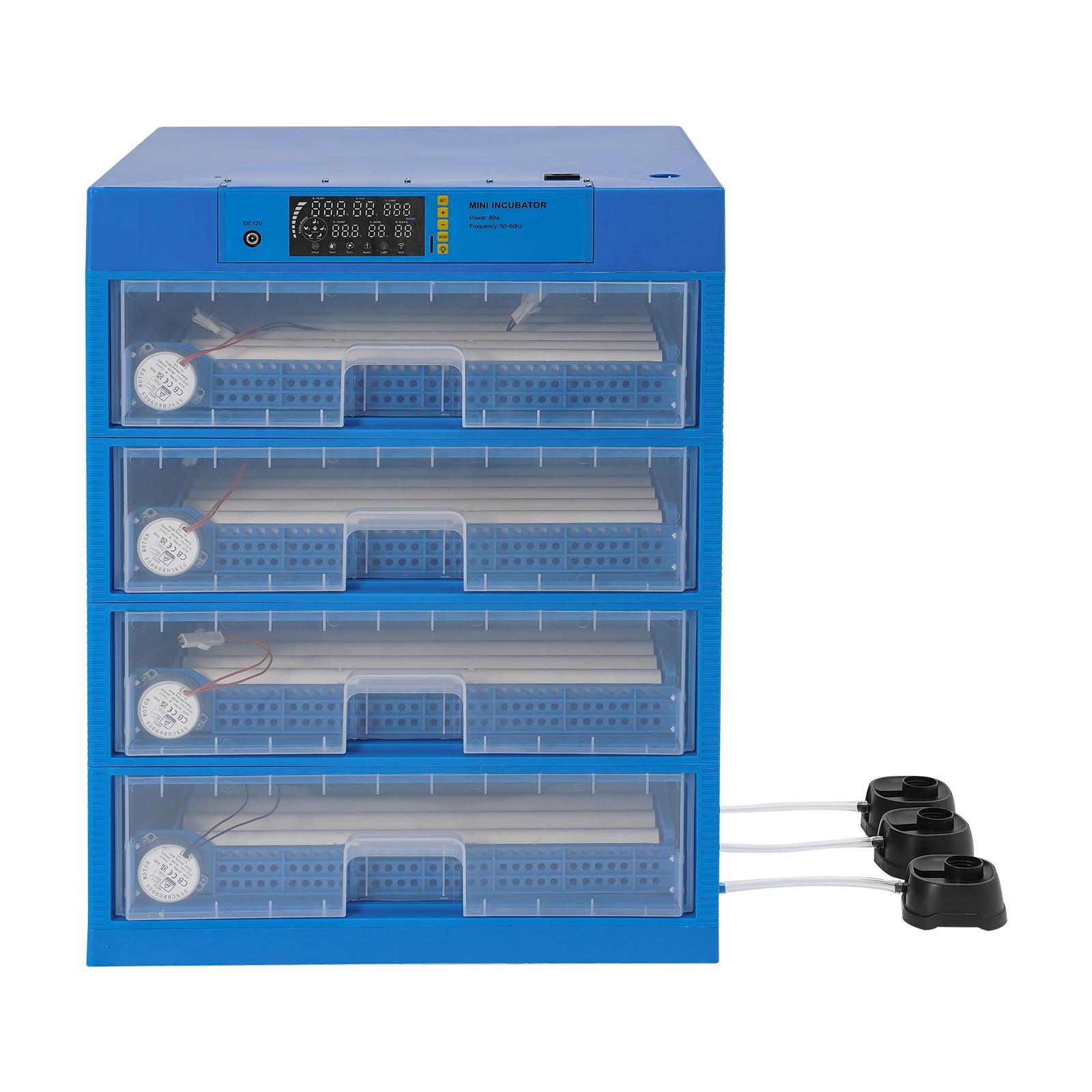 Automatic Egg Incubator 256 Eggs Blue Digital LED 110V 12V Poultry Hatcher