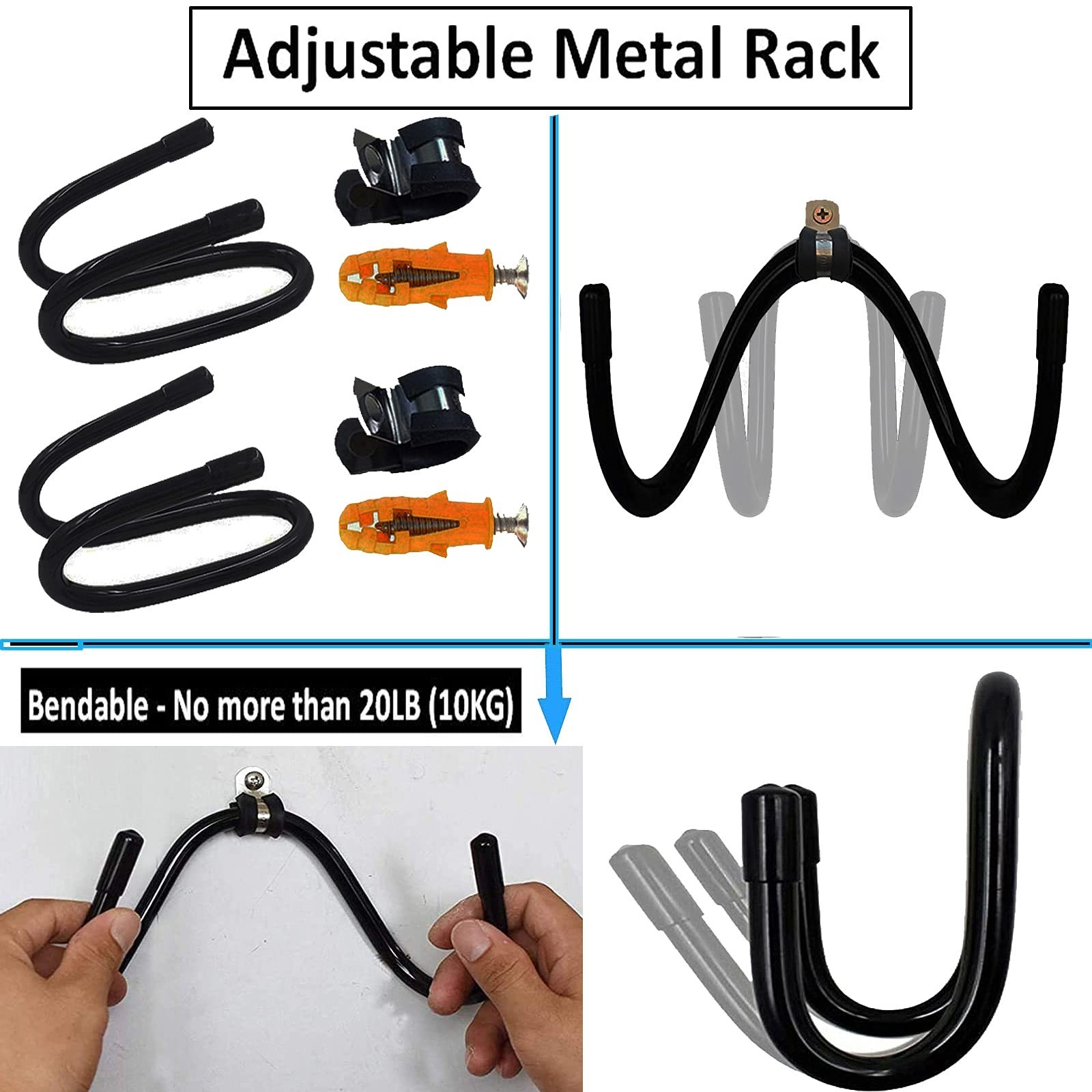 Flexible Adjustable Wall Hook Sword Hanger Display - Universal Holder for Swo...