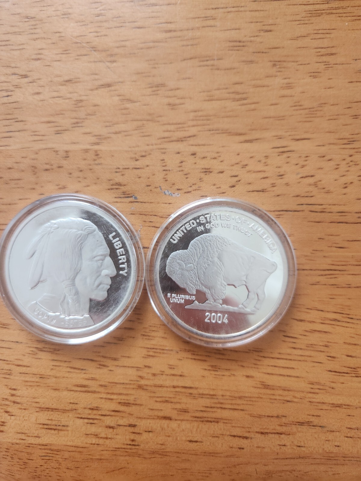 *COPY* (2) 2005 U.S. BUFFALO Silver COIN INDIAN HEAD COIN Silver Clad