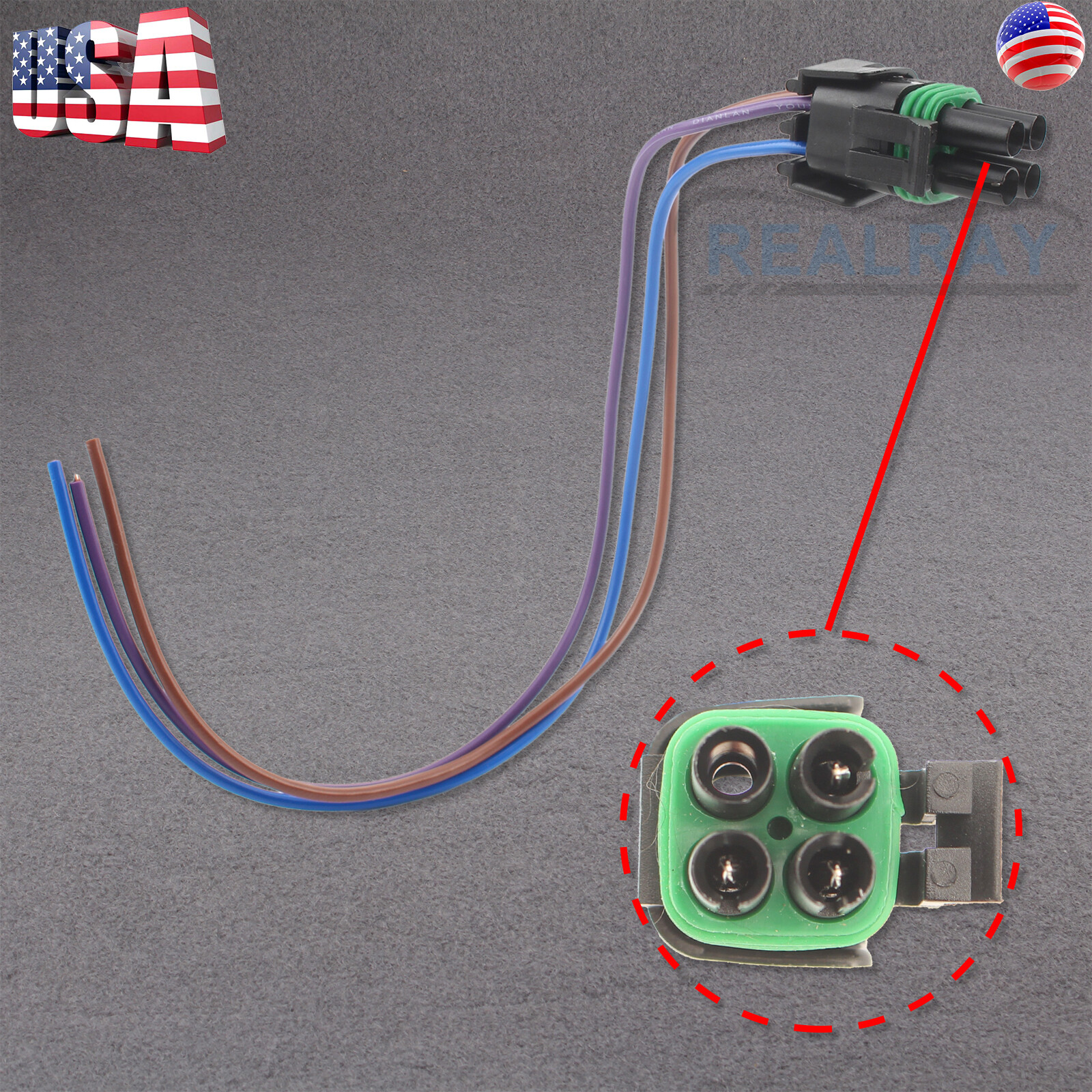 2004R 24R 700 700R4 Corvette External Wire Harnesss Square Case Connector Type
