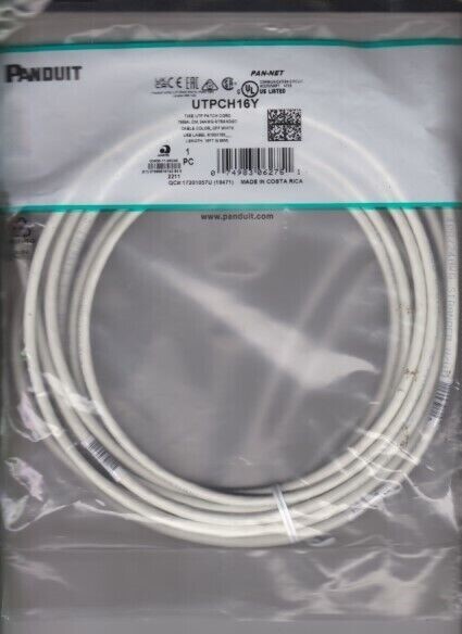 Panduit Cat.5e U/UTP Network Cable - 16 Ft Category 5e Network Cable