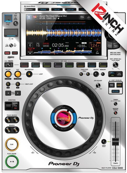 Pioneer CDJ-3000 Skin - mirror silver (pair)