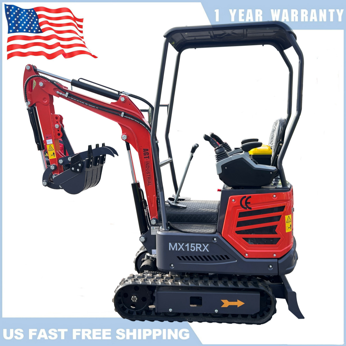 MX15RX Mini Excavator 13.5 HP Gasoline RATO Engine EPA Hydraulic Crawler Digger