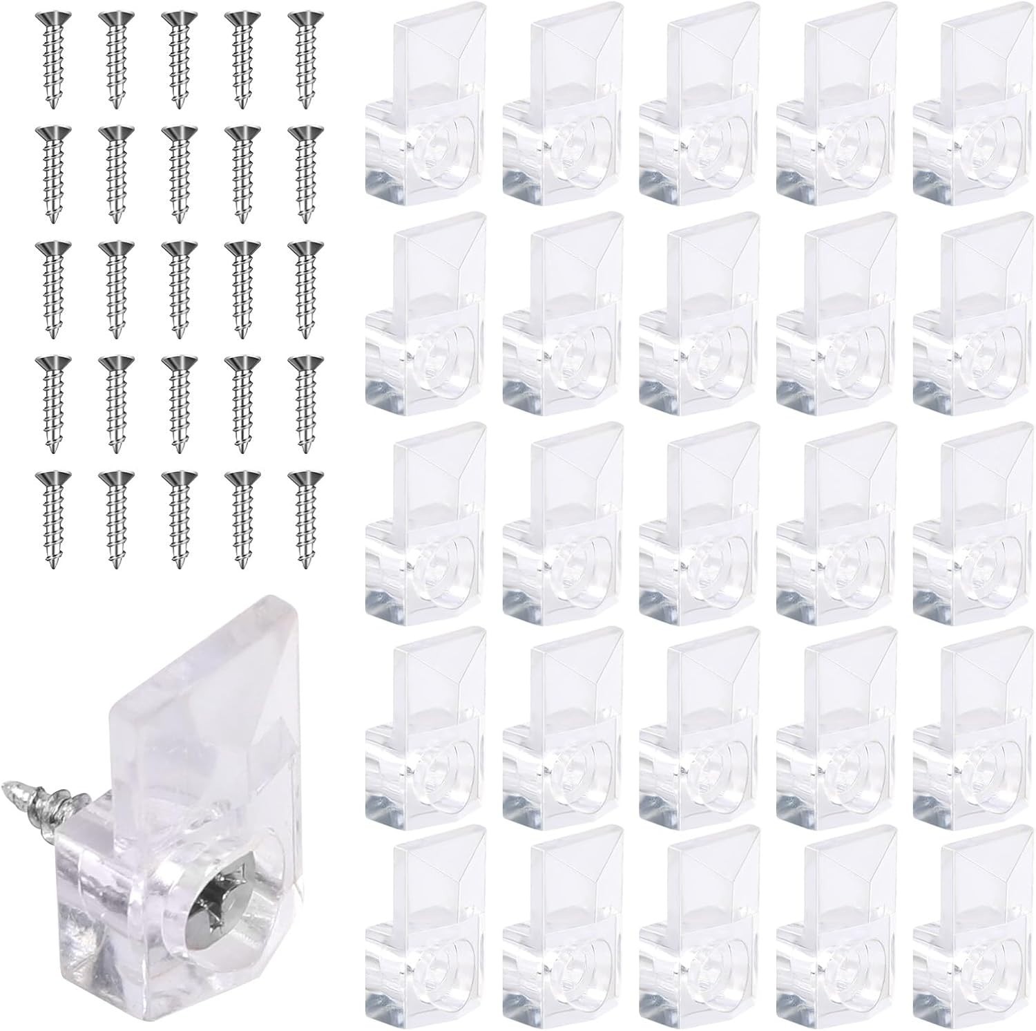 25Pcs Mirror Hangers for The Wall, Mirror Holder Clips, Clear Plastic Mirror