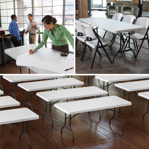 Lifetime 22901 6' White Granite Folding Table