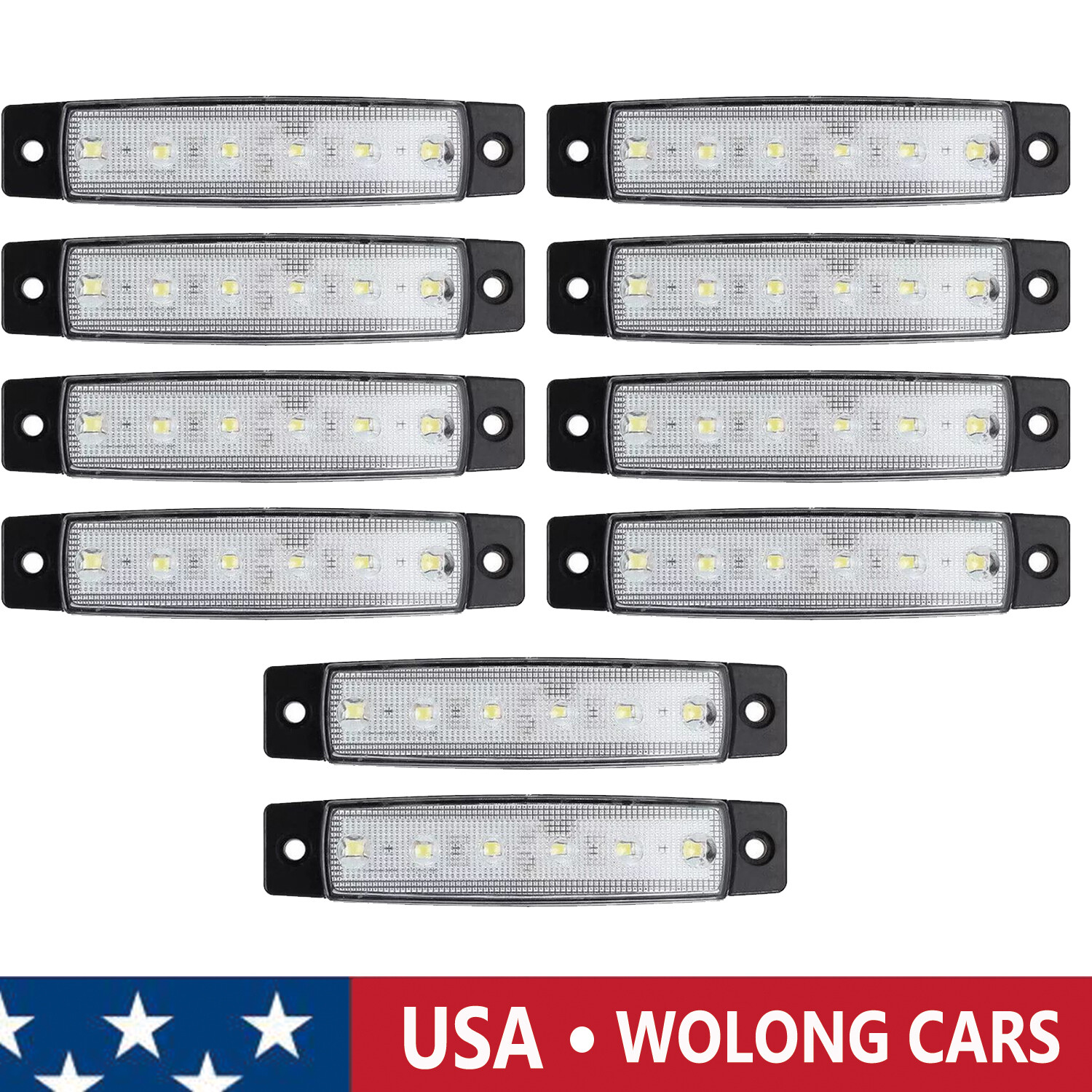 10x White Waterproof Lighting Interior Utility & Deck Courtesy Lights for Boat