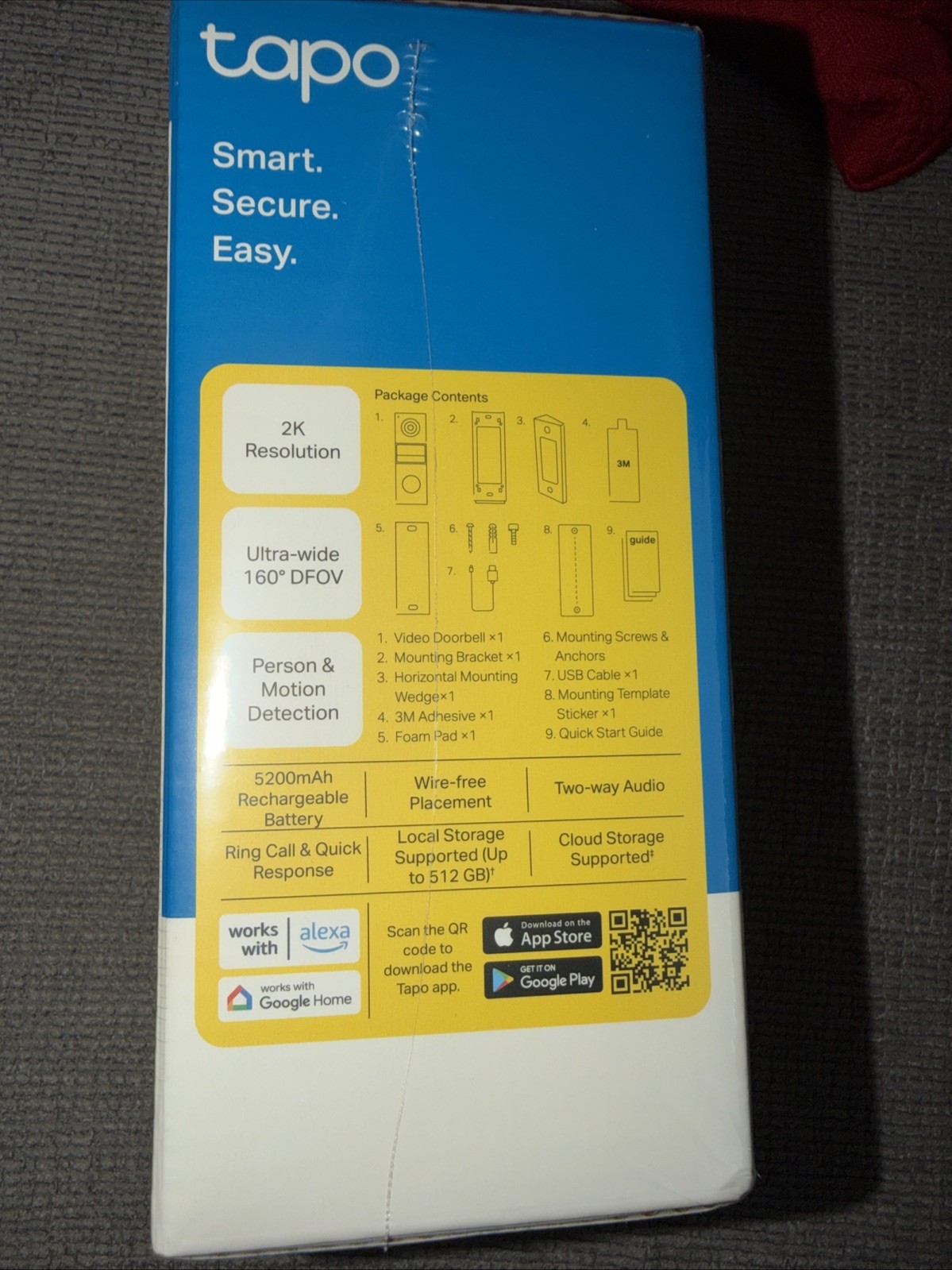 TP-Link Tapo D205 2K Video Doorbell Mini – Wireless,