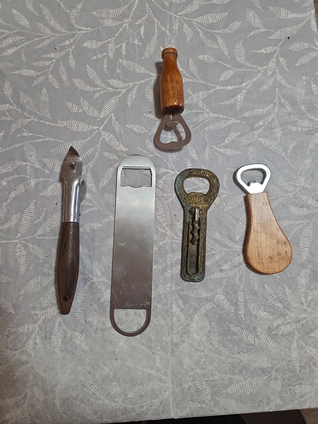 Assorted 5 PC Bottle Openers Lot Good Condition. See Pictures .