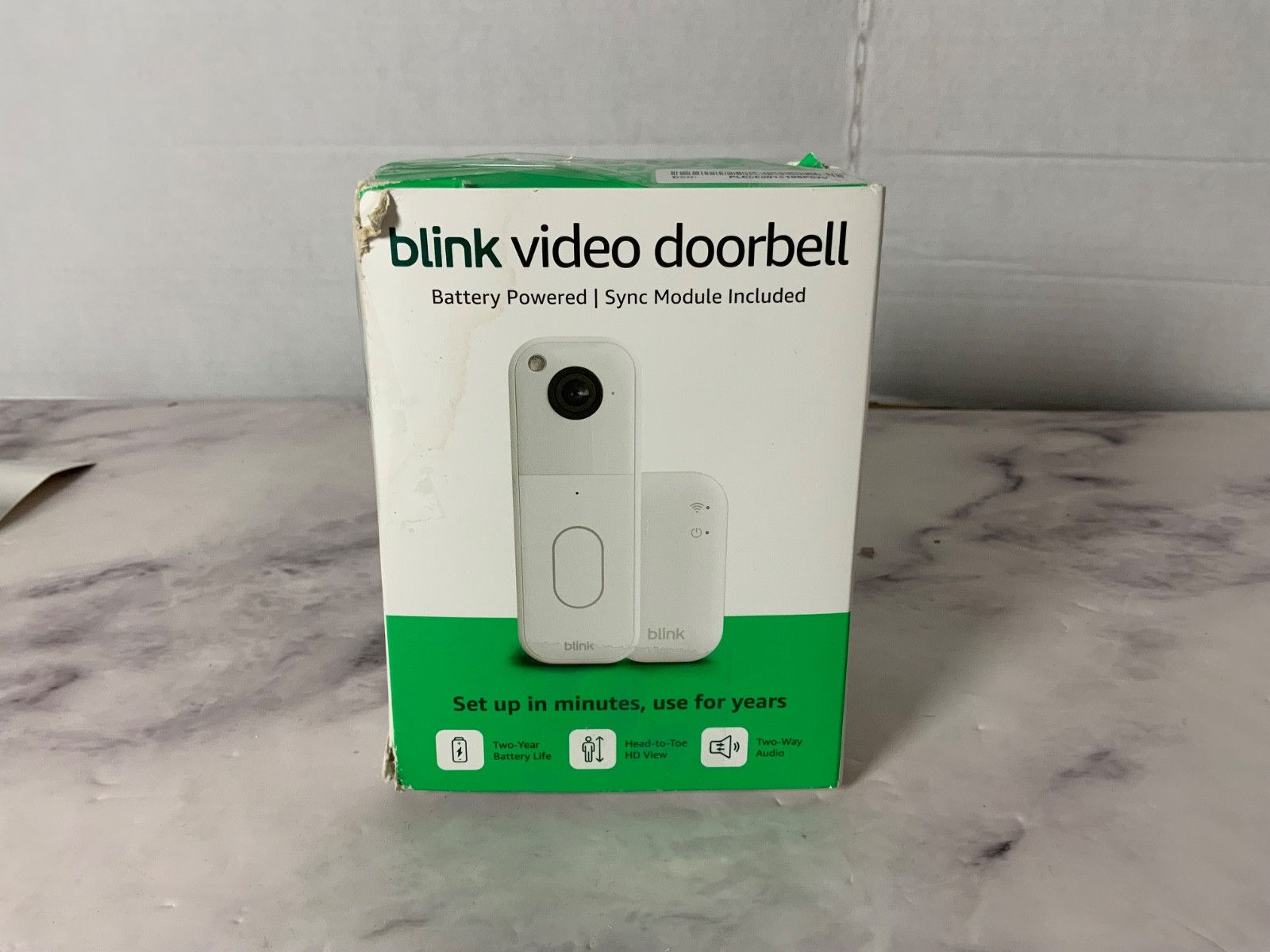Blink Video Doorbell with two-year battery, Sync Module Core included – System