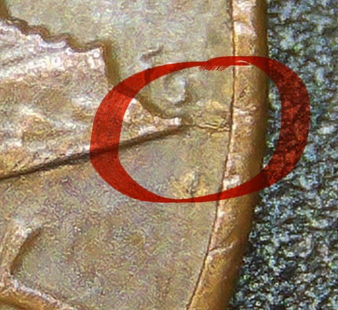 1985 P Lincoln Cent, Cracked Die On The Reverse.