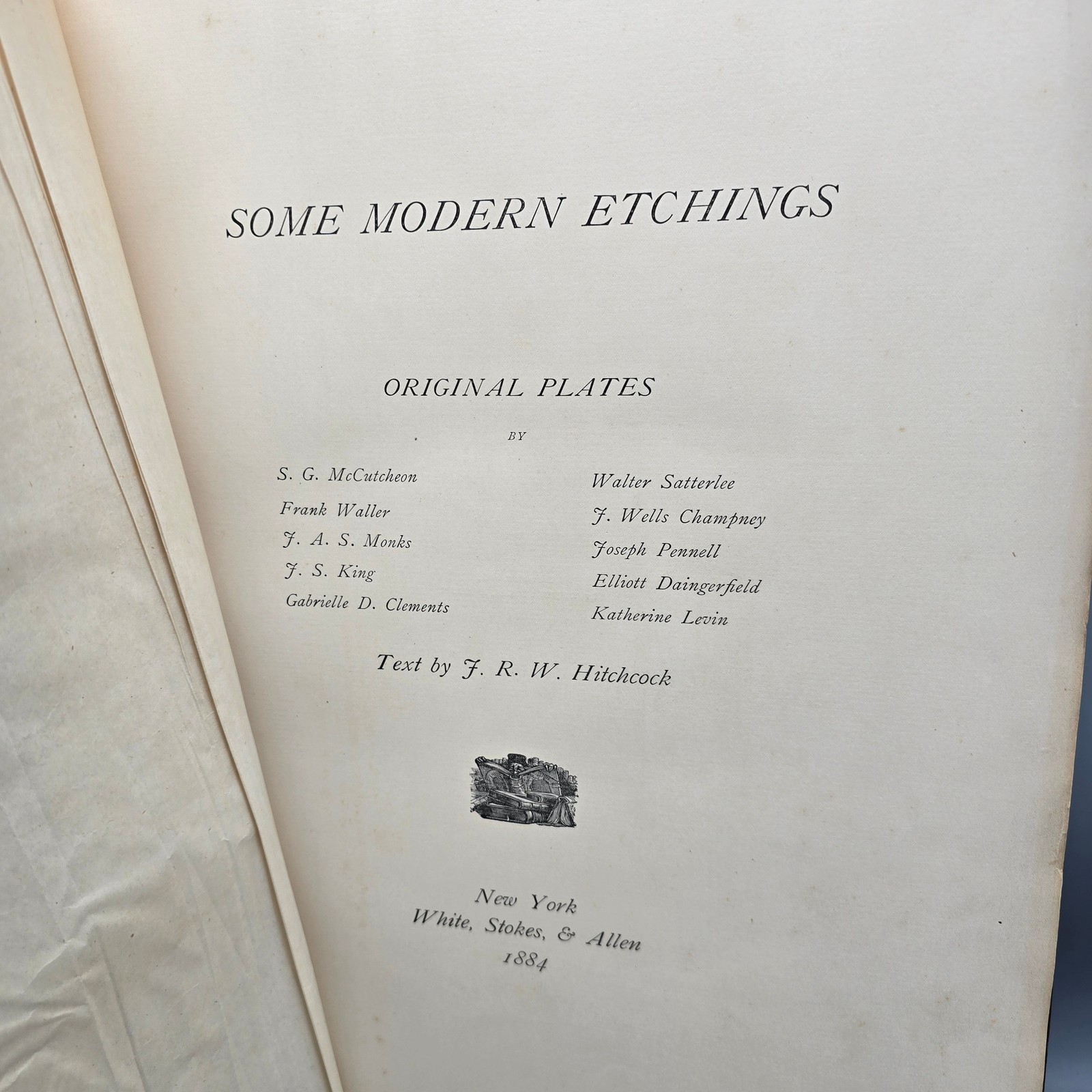 Book - "Some Modern Etchings" White Stokes & Allen 1884