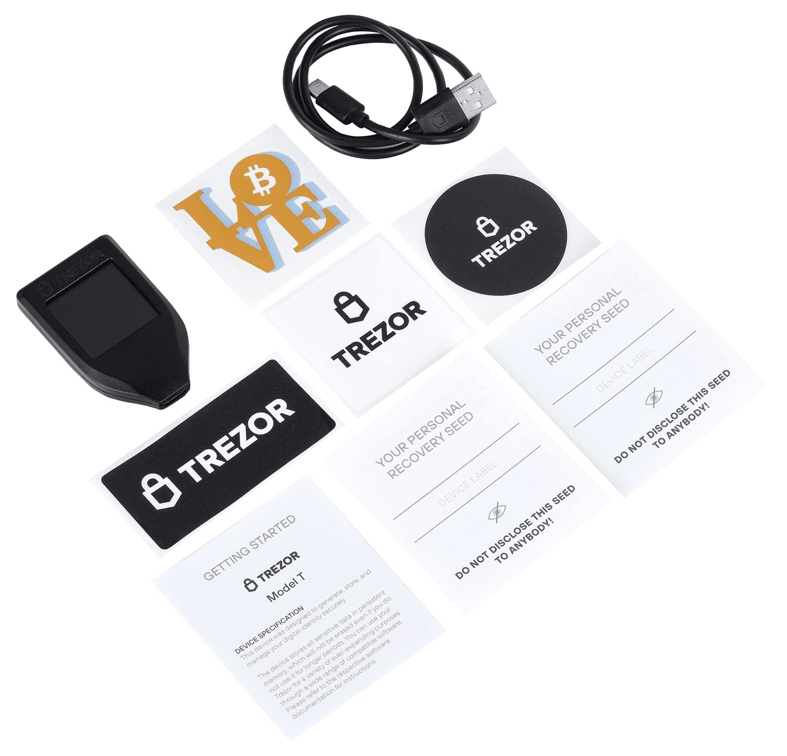 Trezor - Model T - Advanced Crypto Hardware Wallet with LCD Touch Screen - Black