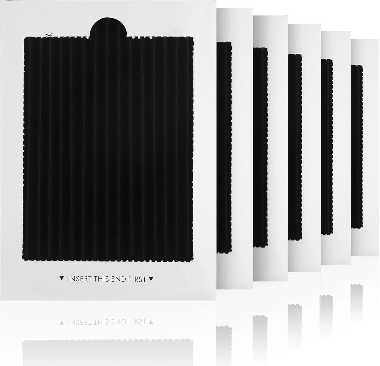 6-Pack Premium Refrigerator Air Filter Replacement, Carbon Activated Filter Comp
