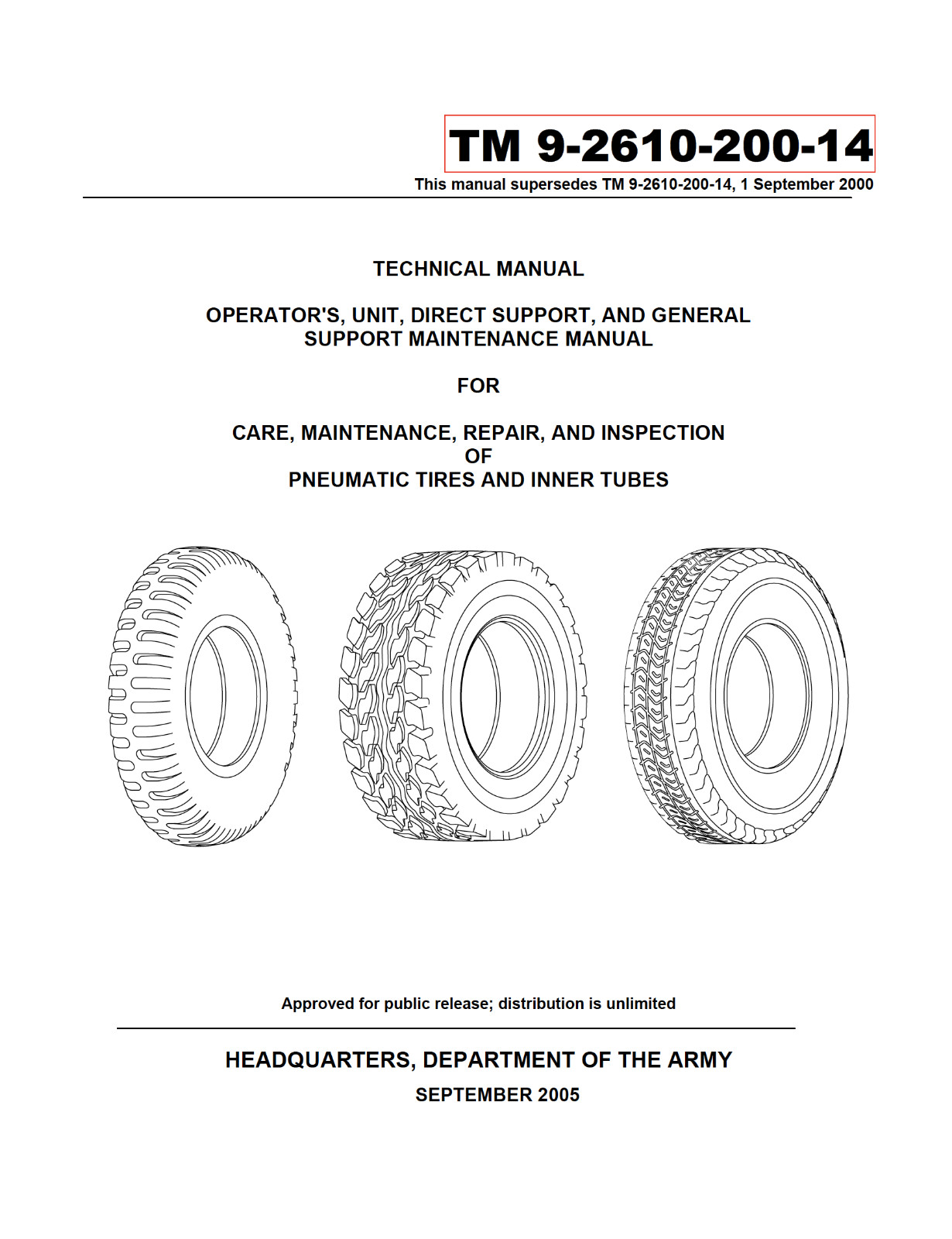 272 Page 2005 CARE MAINTENANCE REPAIR INSPECTION Of PNEUMATIC TIRES Manual on CD