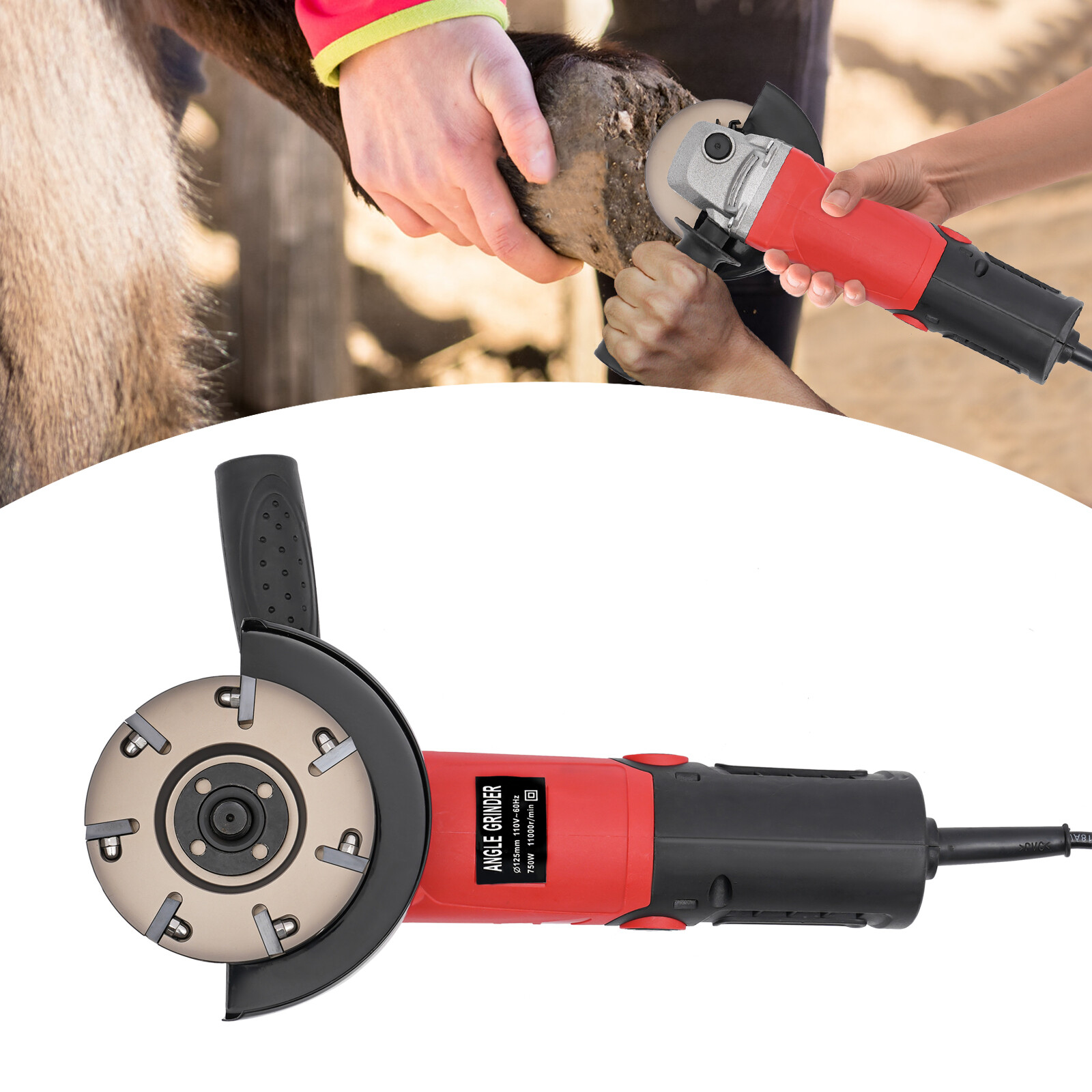 Electric Hoof Trimmer Horse Sheep Hoof Trimming Livestock Hoof Cutting Tool 750W