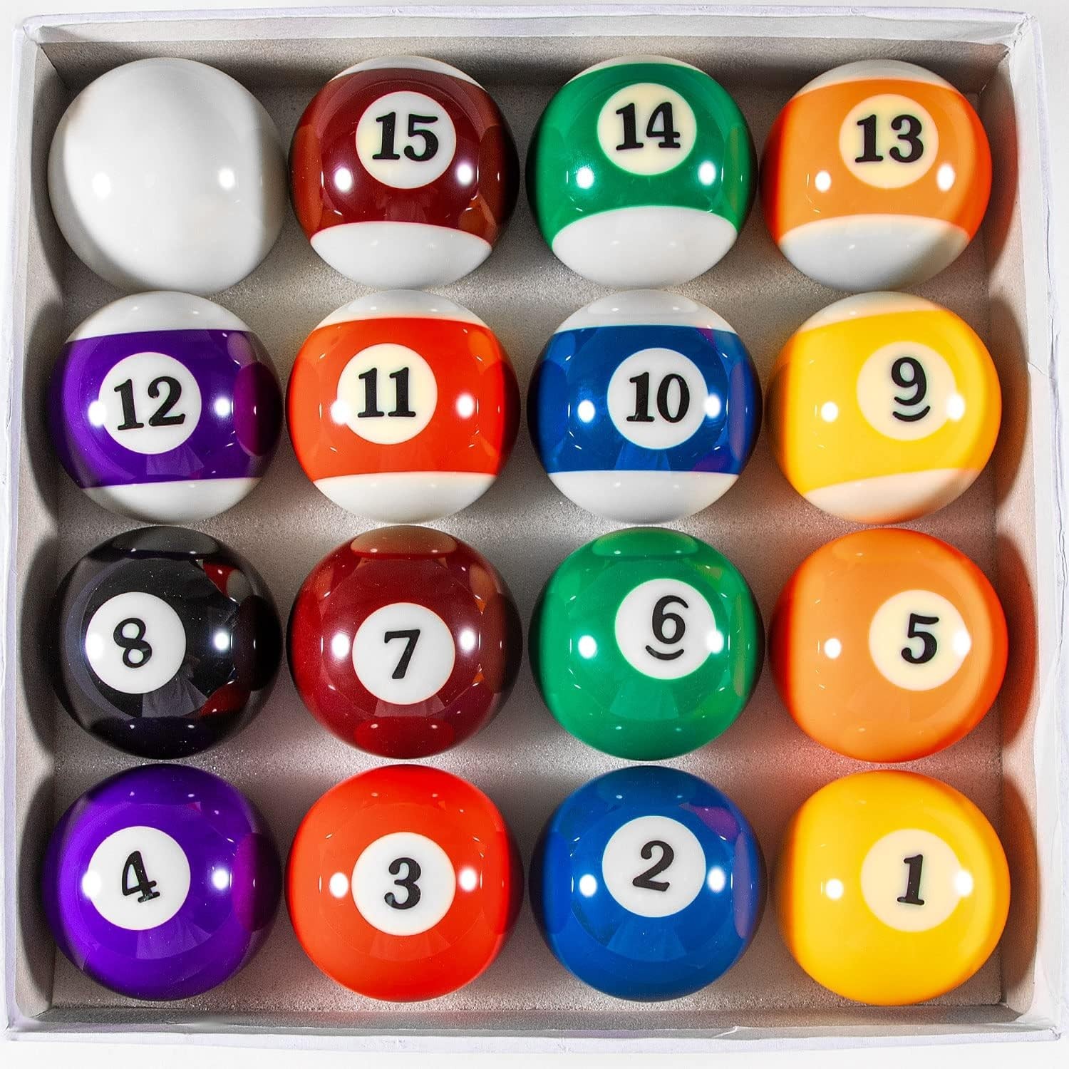 Official Size Billiard Balls - 2-1/4" Pool Table Set