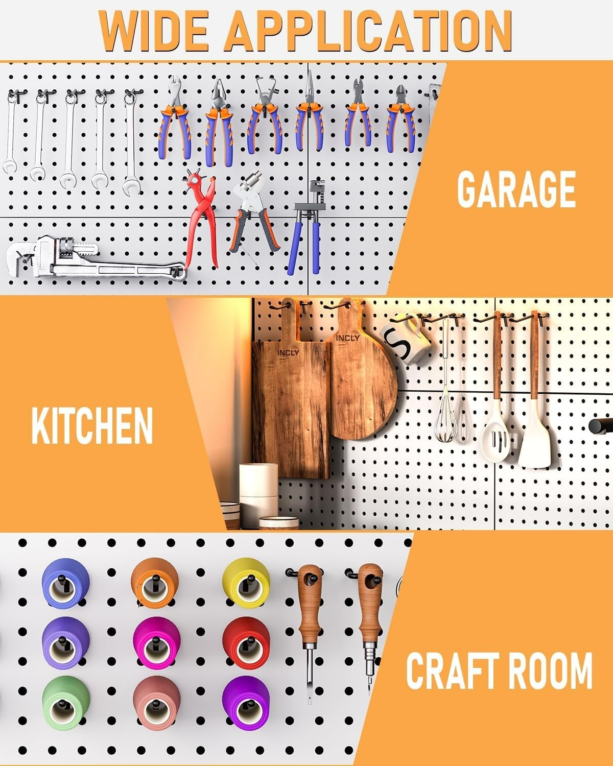120 Pack 2/4/6 In Black Pegboard Hooks, 1/4" Heavy Duty Peg Board Shelving Hooks