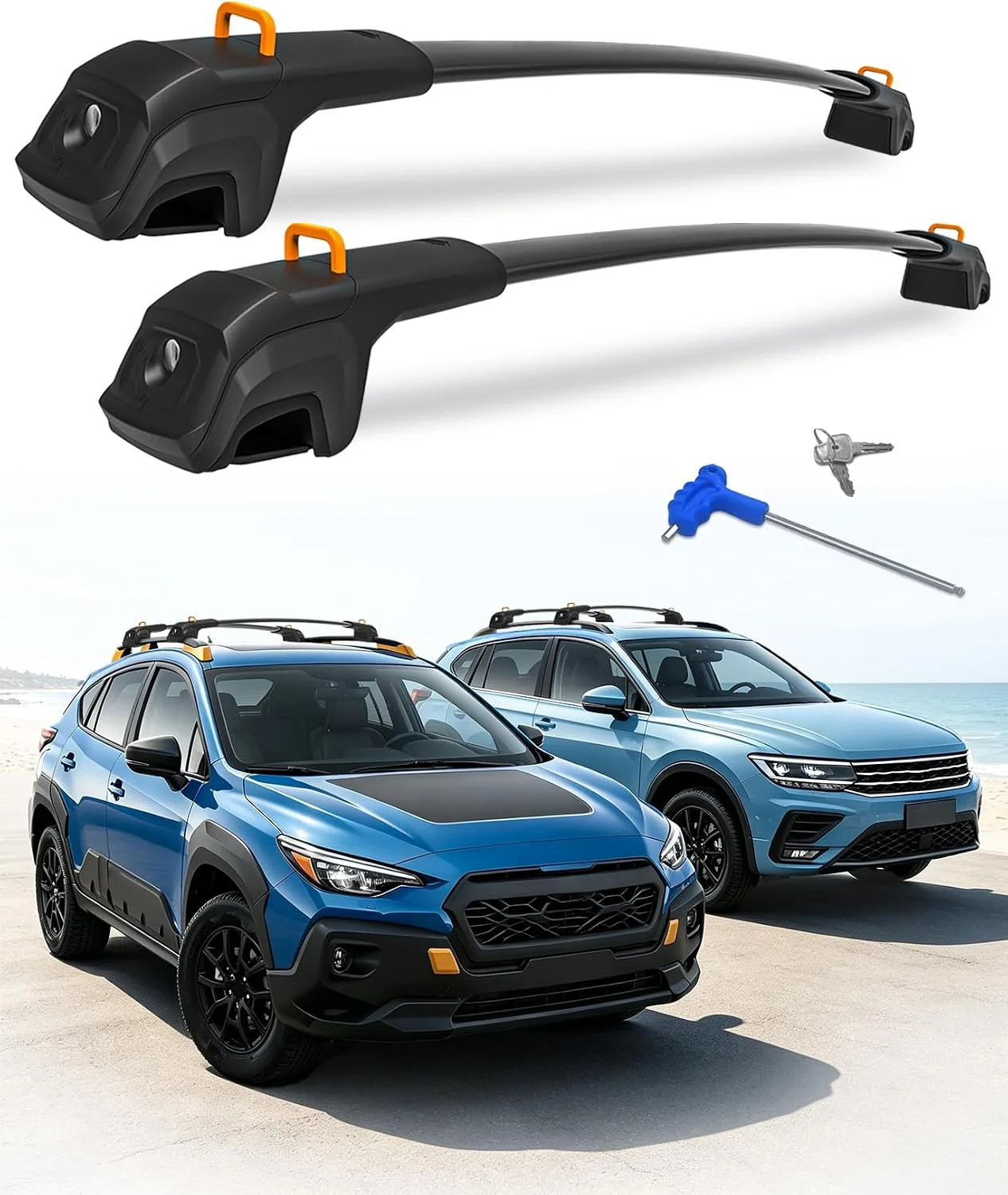Cross Bars Compatible with Subaru Crosstrek Wilderness 2024-2026 | VW Tiguan 201