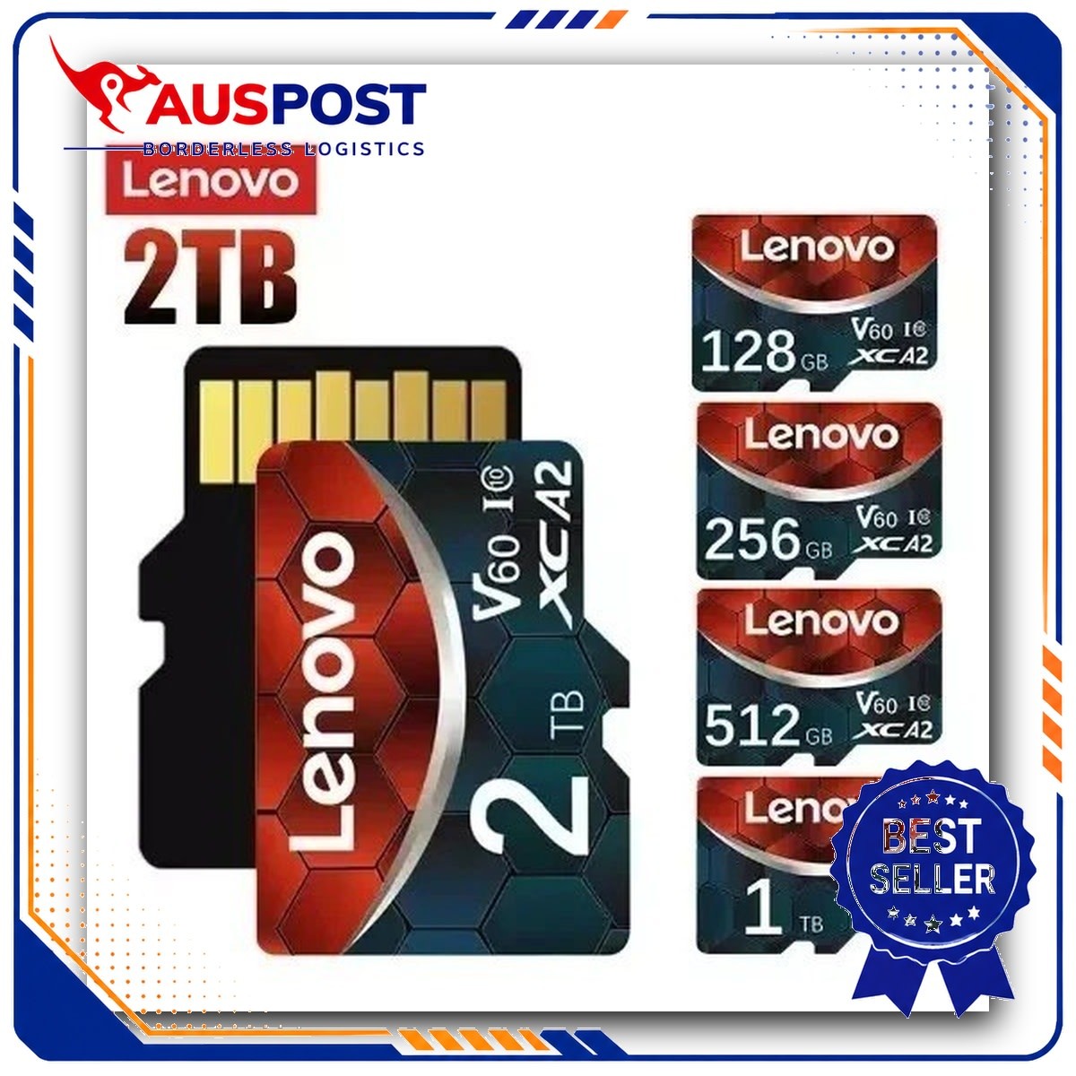 Lenovo Micro SD Card Class 10 V60 TF High Speed 128/256/512GB 1TB 2TB Memory