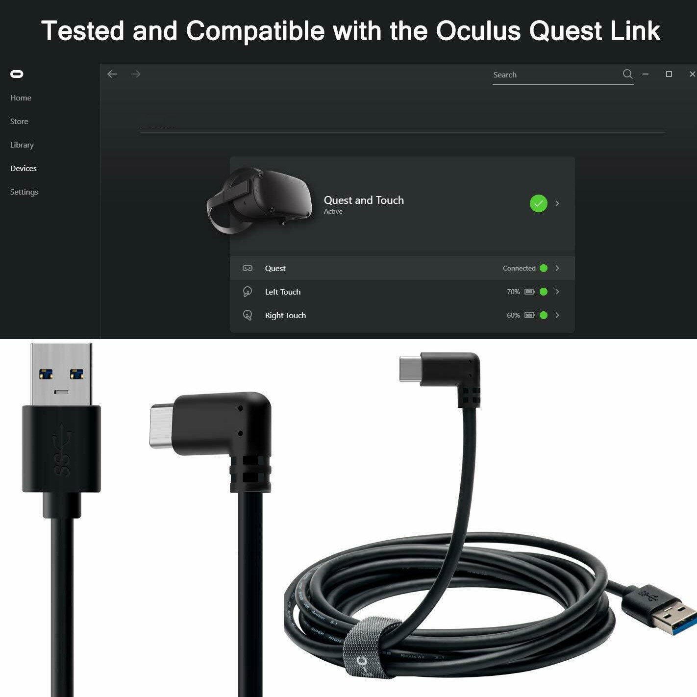 10Ft USB3.1 Type C Link Cable High Speed for Link Cable 5Gbps Transfer X3G6
