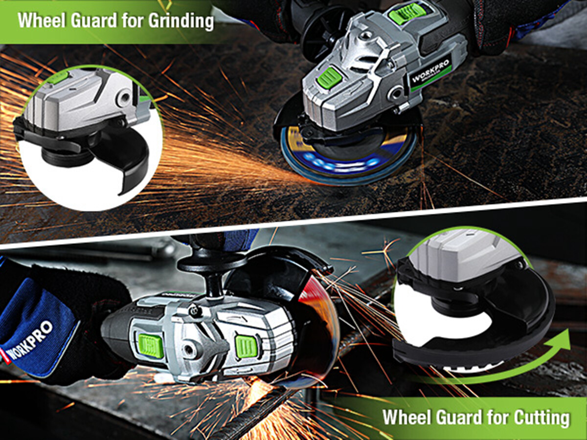 WORKPRO 20V Brushless Motor Cordless Angle Grinder Kits 4-1/2" Disc 4.0A Battery