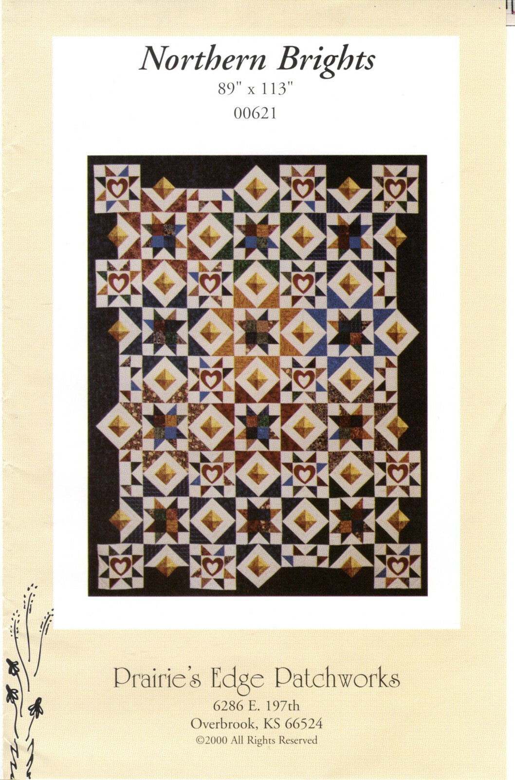 "Northern Brights" ©2000 Prairie's Edge Patchworks Quilt Pattern/Inst Pack 00621