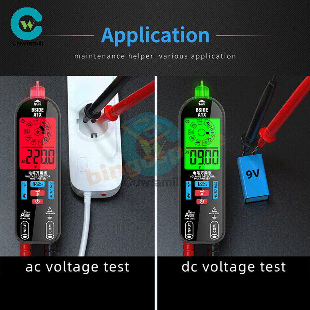 BSIDE A1X Digital Multimeter Voltage Tester Detector DC/ACVoltage Resistance US