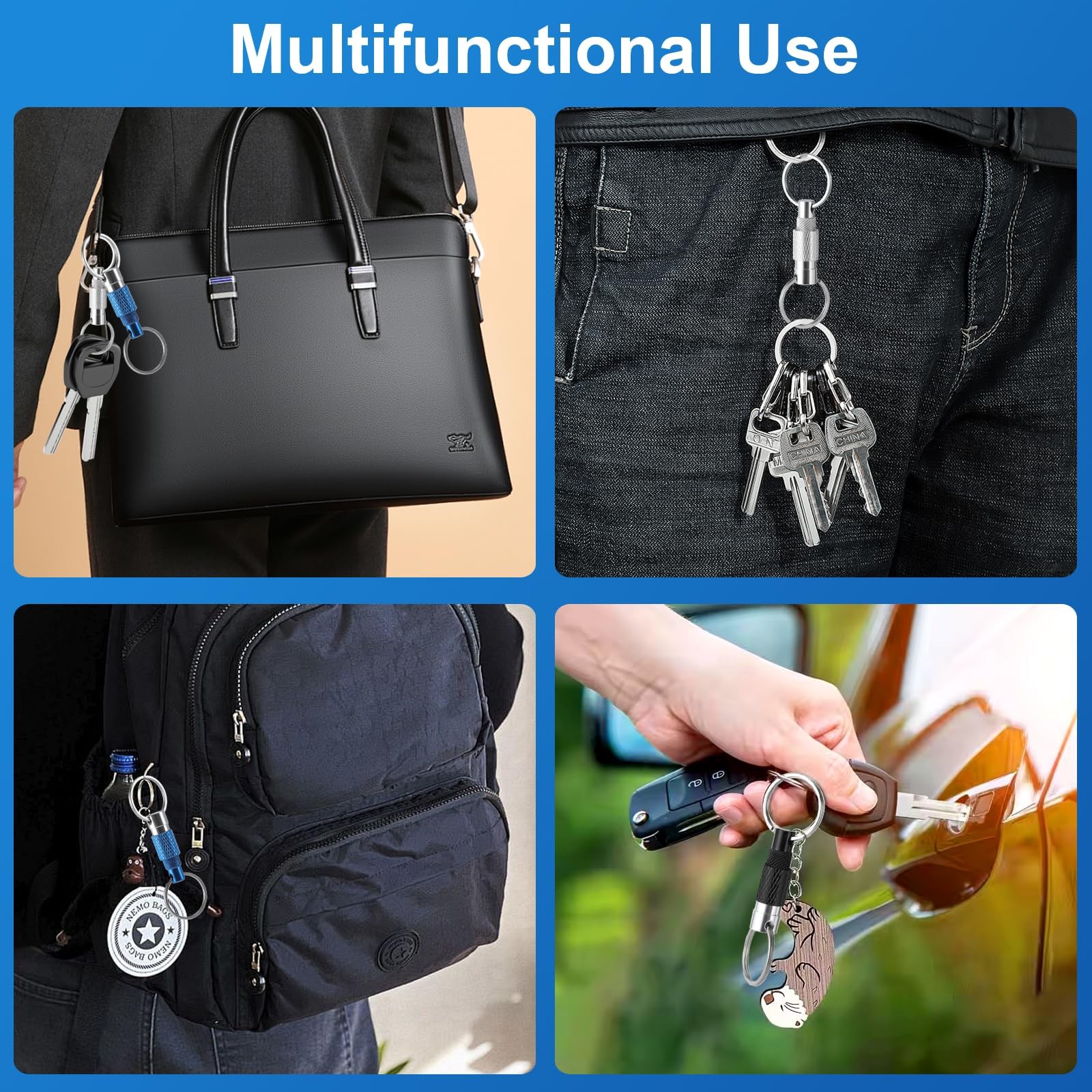 Quick Release Keychain 3Pack, Detachable Quick Disconnect Keychain with Split...