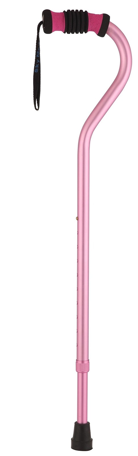 Fashionable Offset Walking Cane Pink Mobility Aid Senior Support Stick Handle