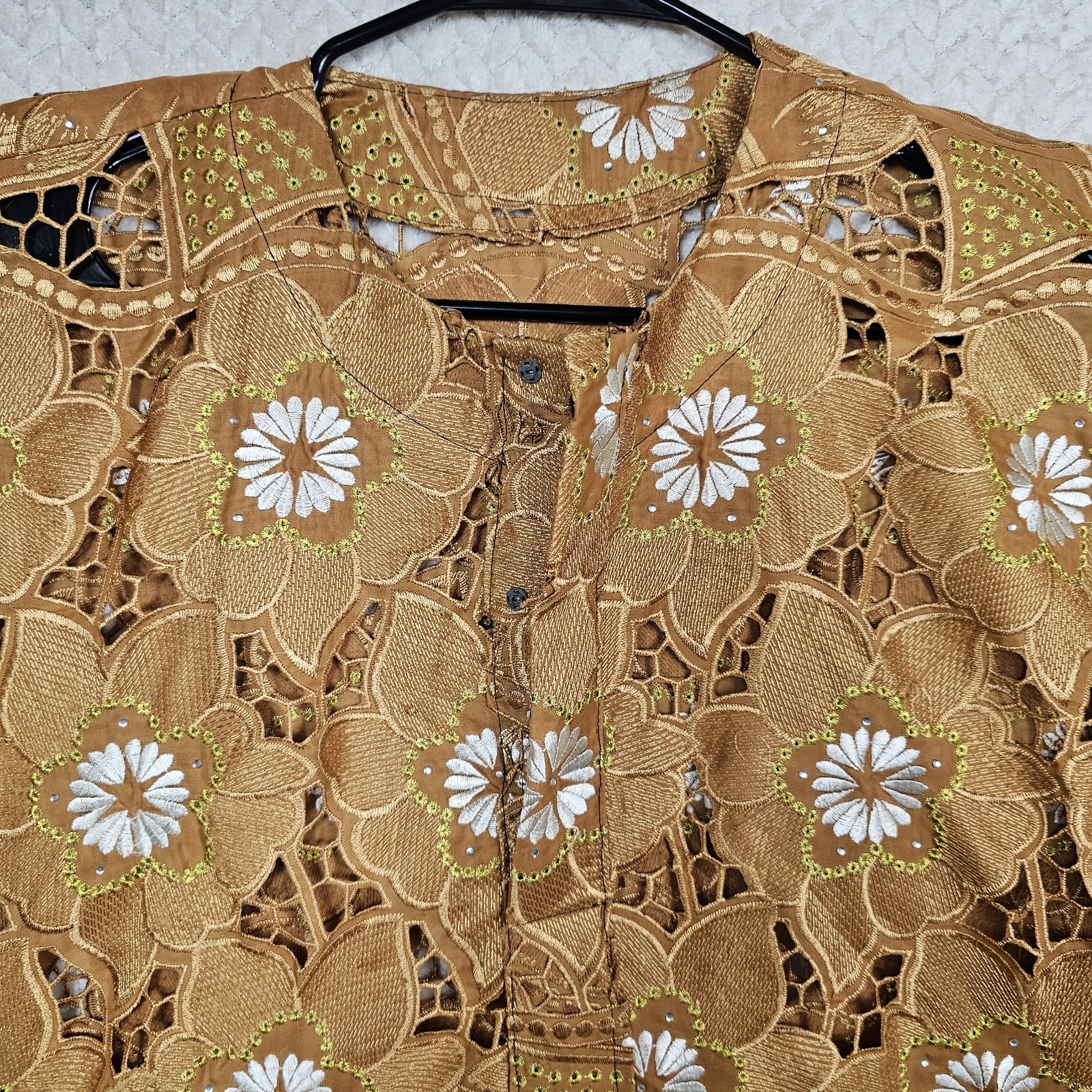 Dashiki Mens Top & Bottom Multicolor Gold EUC Embroidered Studded