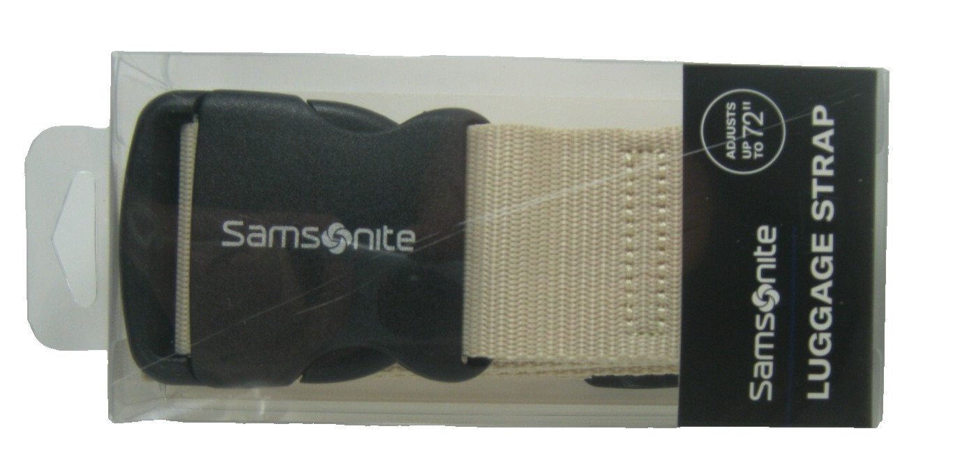 Samsonite Luggage Strap Almond Beige Adjusts Up to 72"