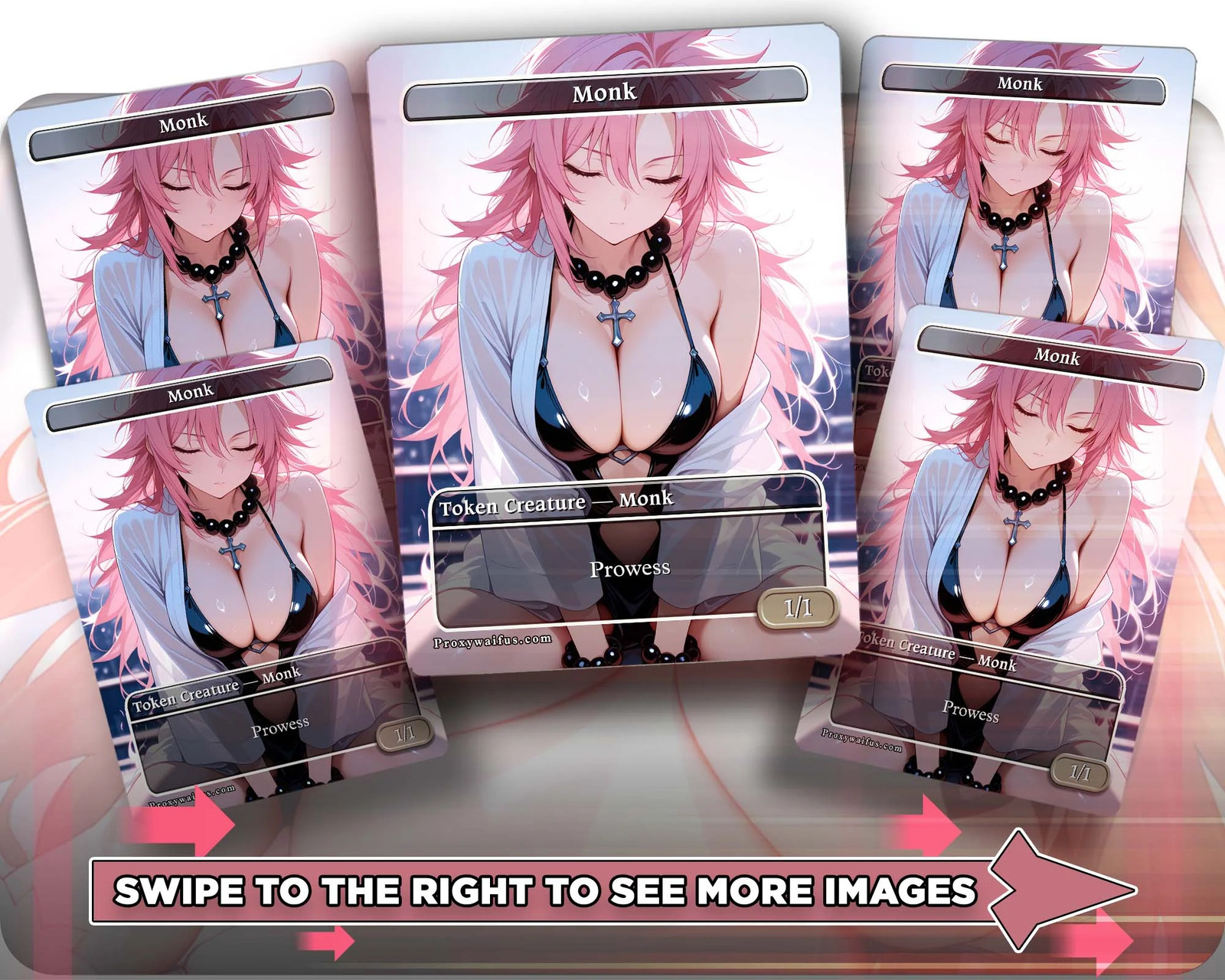 Monk (9) - 5x Waifu Tokens Custom Cards