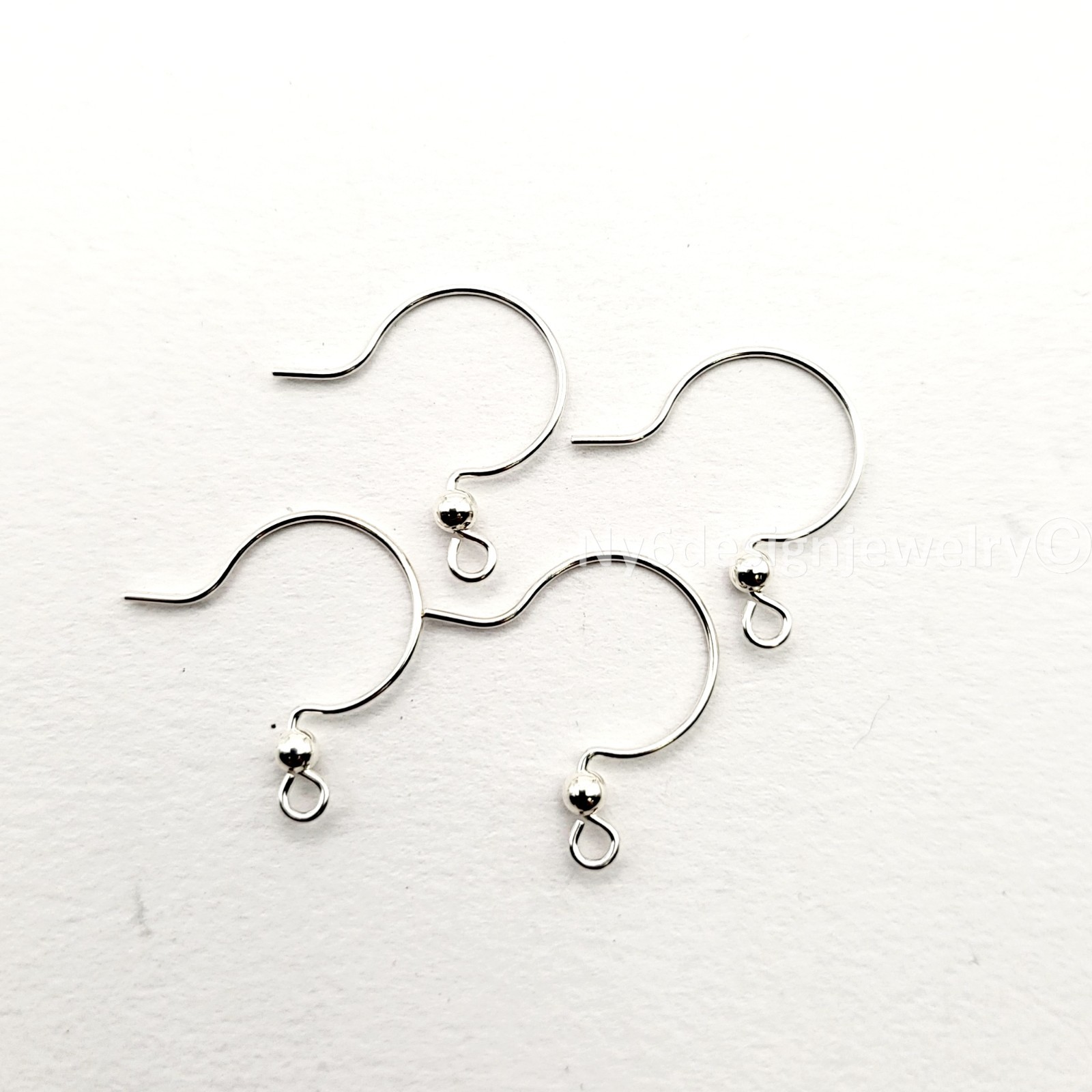 Sterling Silver Circle Earwire w 3mm Ball Bead 20mm Silver Earwire Beading