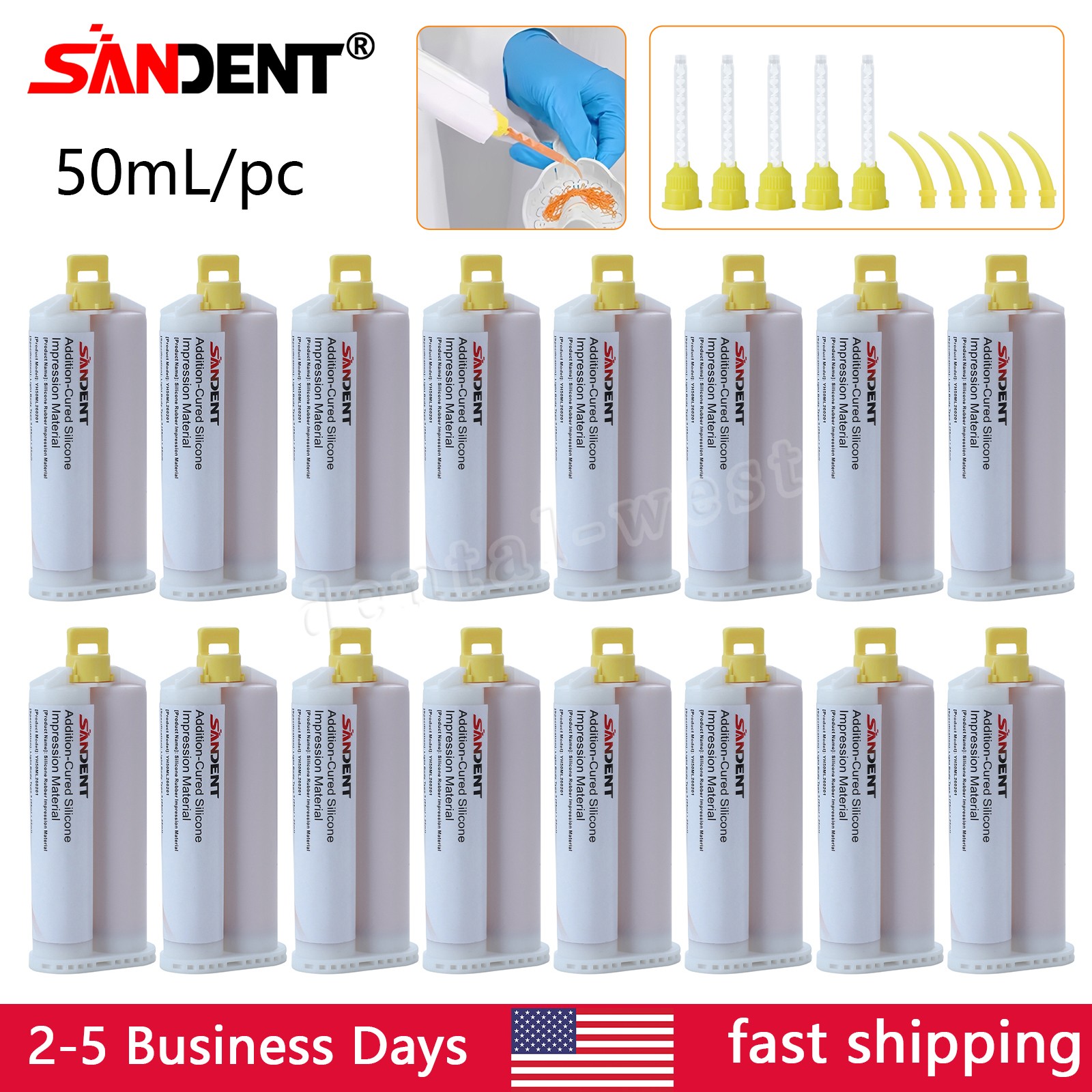 Dental LIHGT BODY FAST SET VPS PVS Impression Material FAST Set 50ML Cartridges