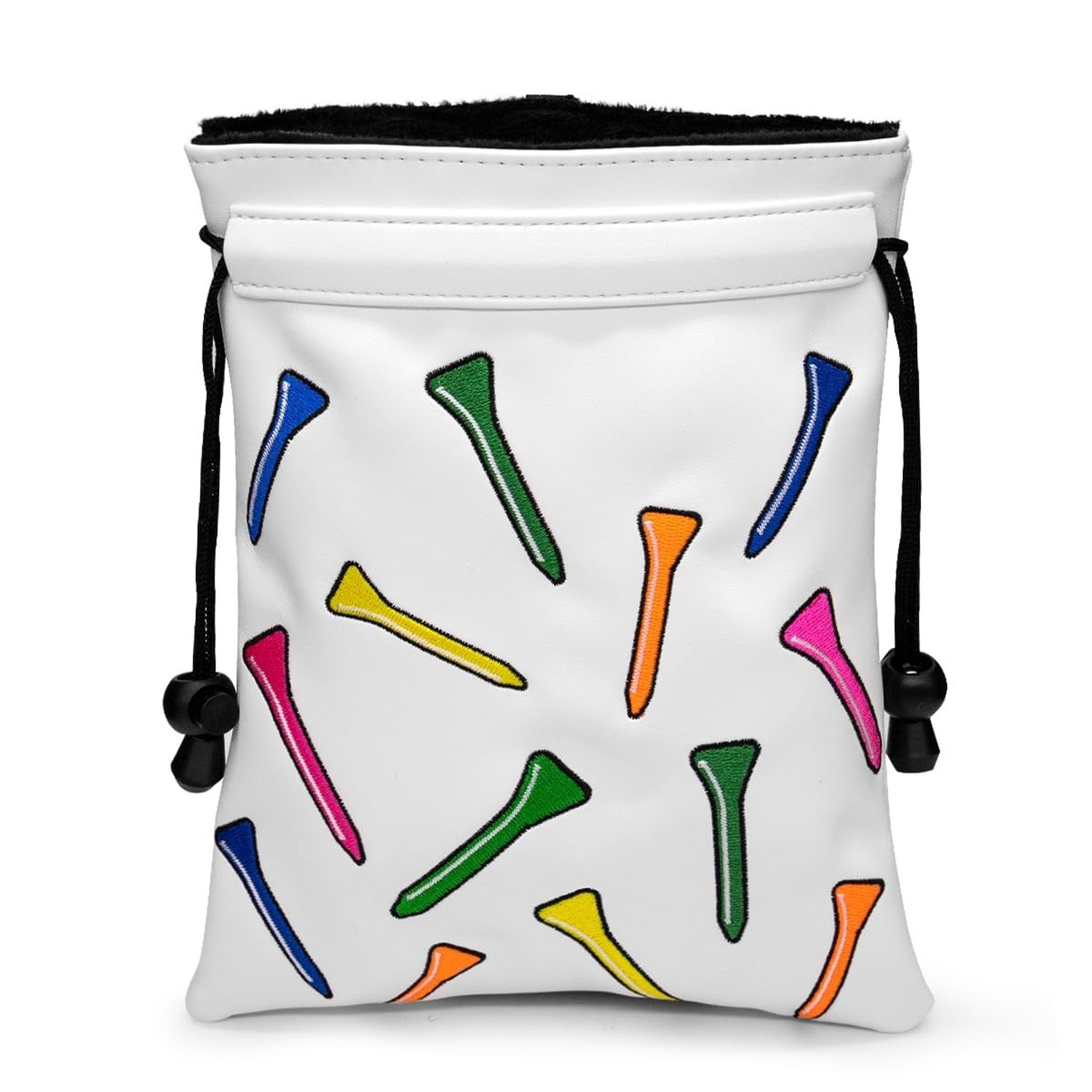 Valuables Pouch,Golf Bag Pouch with Drawstrings Golf Tee Bag Leather Golf Tee...