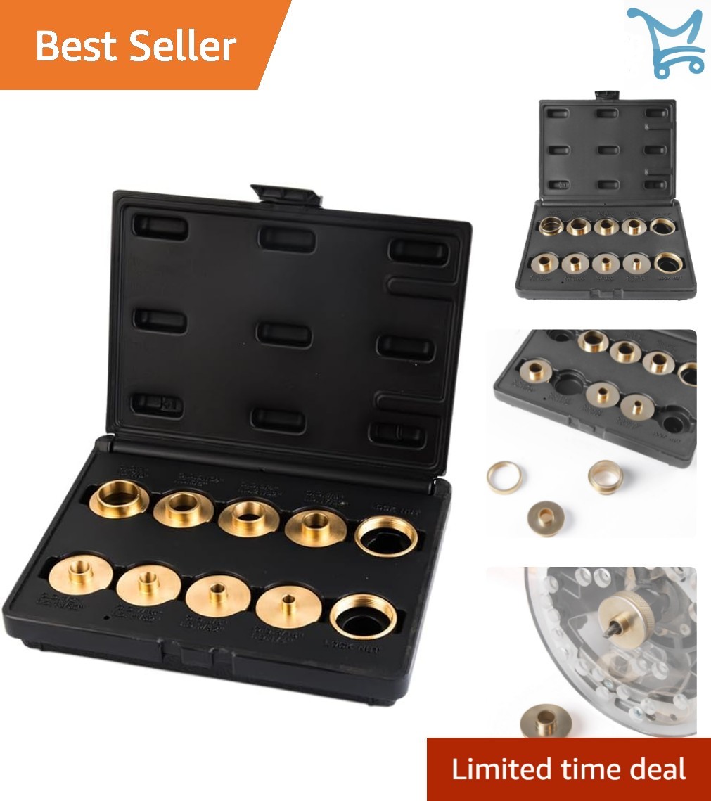 10 pcs Brass Router Template Guide Set Fits Porter Cable Style Used for Woodw...