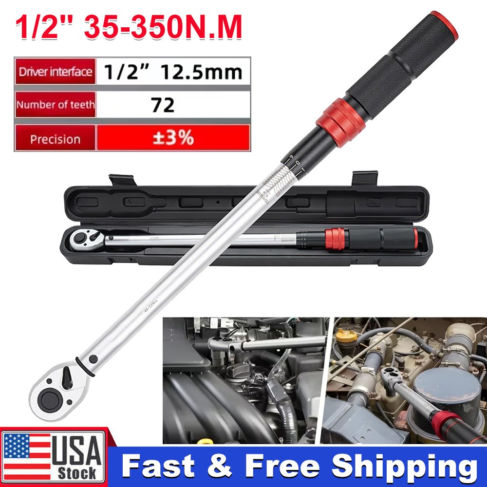 Torque Wrench Adjustable Torque Wrench 1/2" Drive 26-260ft.lb/35-350n.m