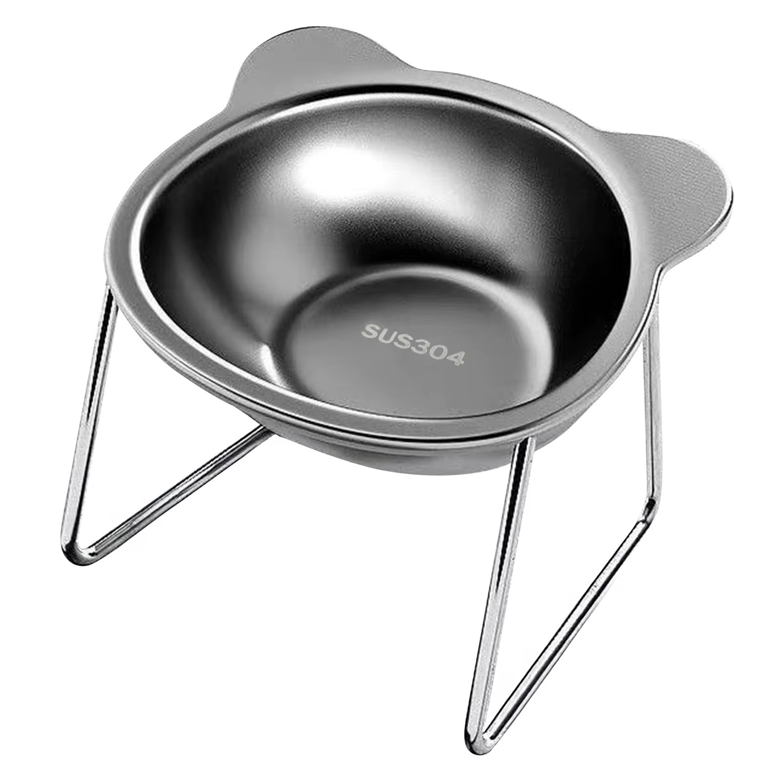 Stainless Steel Raised Cat Bowl Stand Anti Cervical Spondylosis Dog Water Feeder