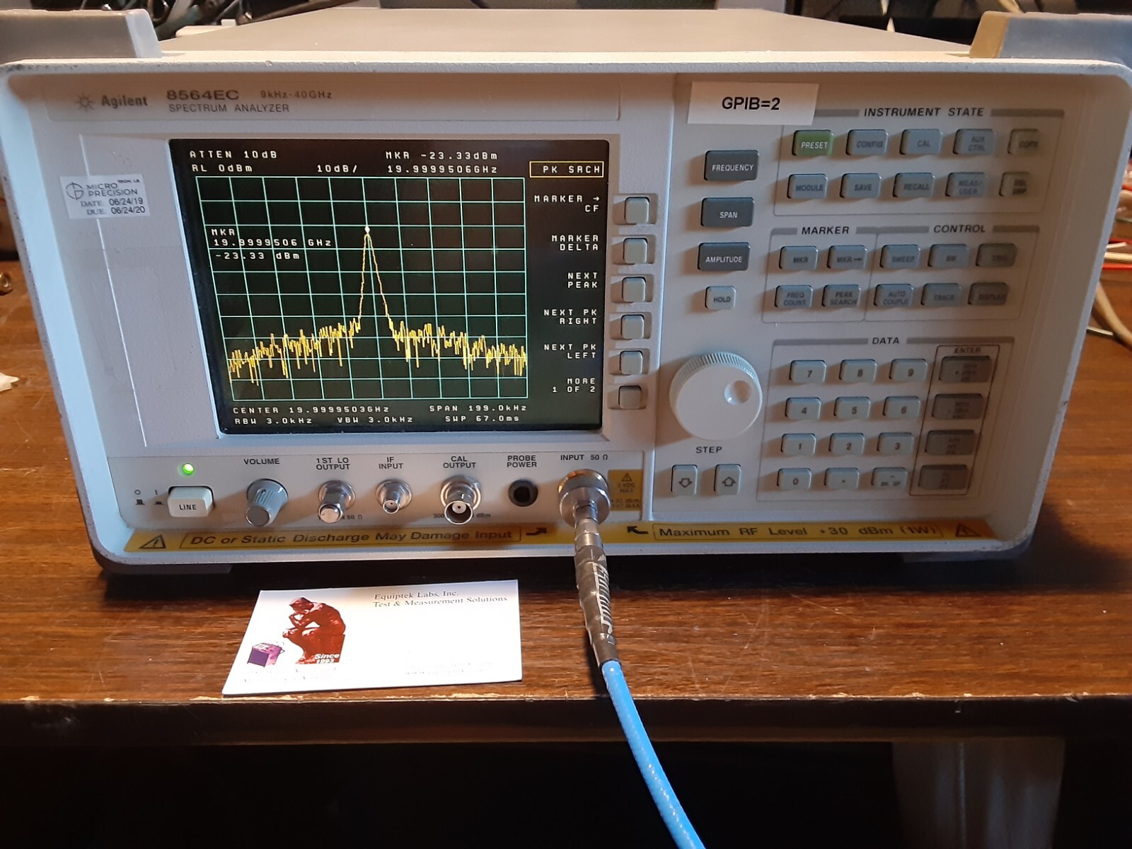 Agilent 8564EC 40 GHz Spectrum Analyzer Color LCD Fast Time domain sweeps Module