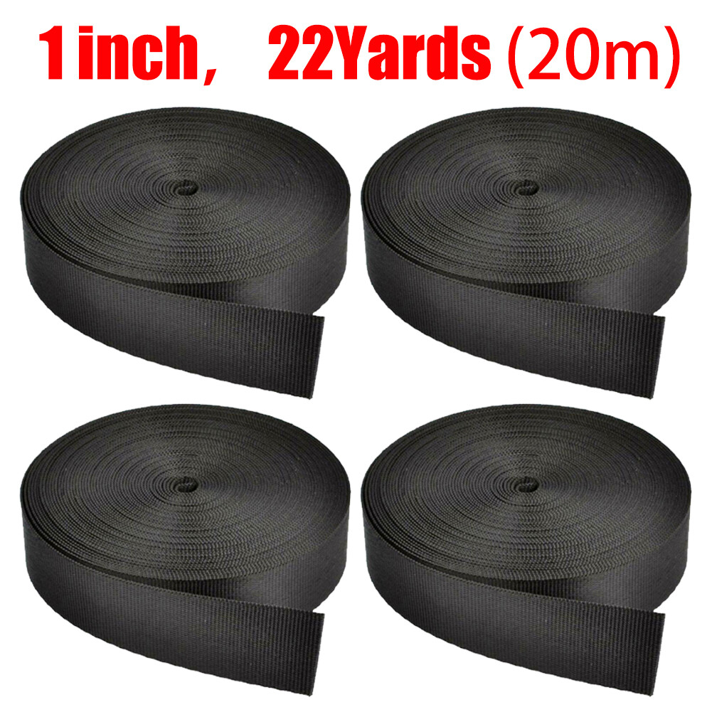 4 Roll 22 Yards 1 Inch Wide Nylon Heavy Duty Webbing Strap DIY for Bags Hammocks